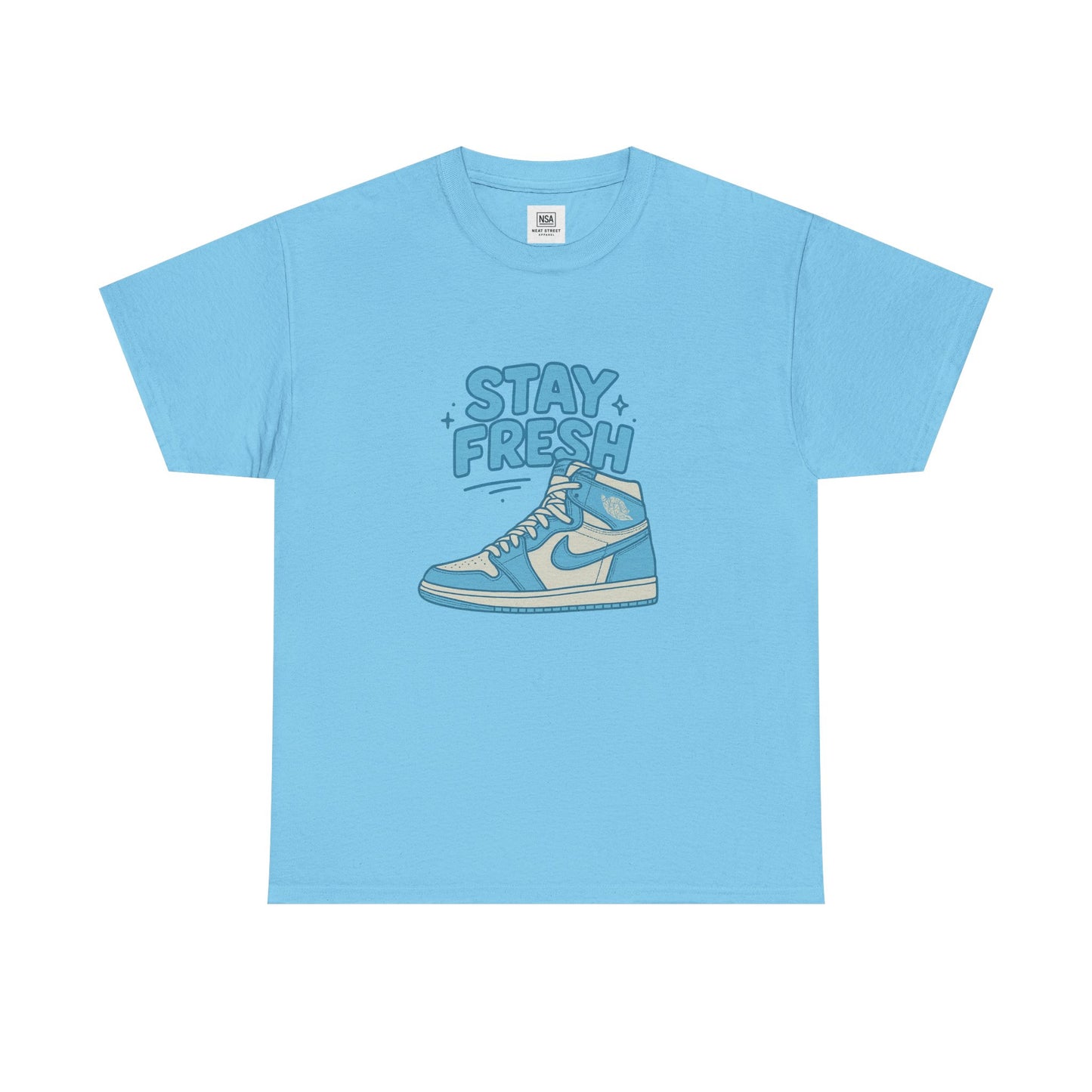 Stay Fresh Unisex Heavy Cotton Tee - Casual Graphic T-Shirt for Sneaker Lovers