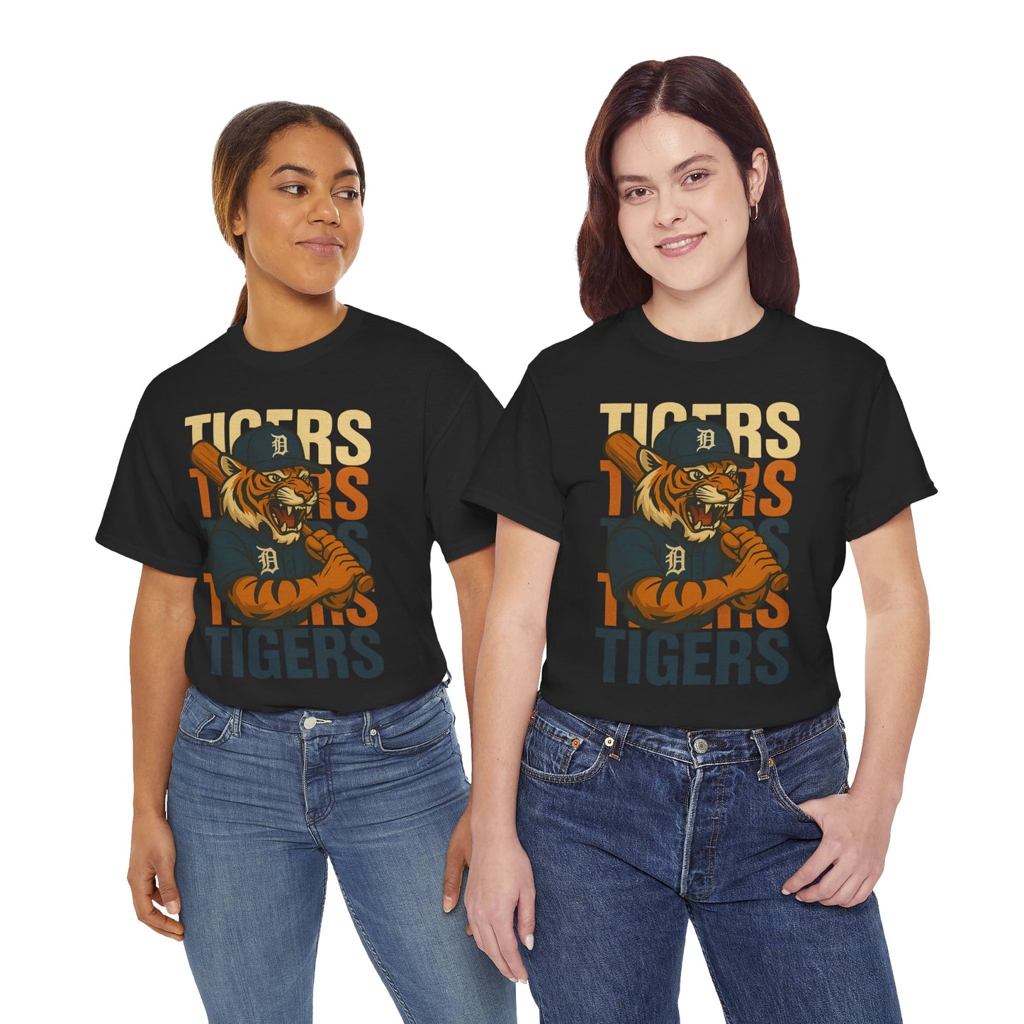 Vintage Tigers Graphic Unisex Heavy Cotton Tee