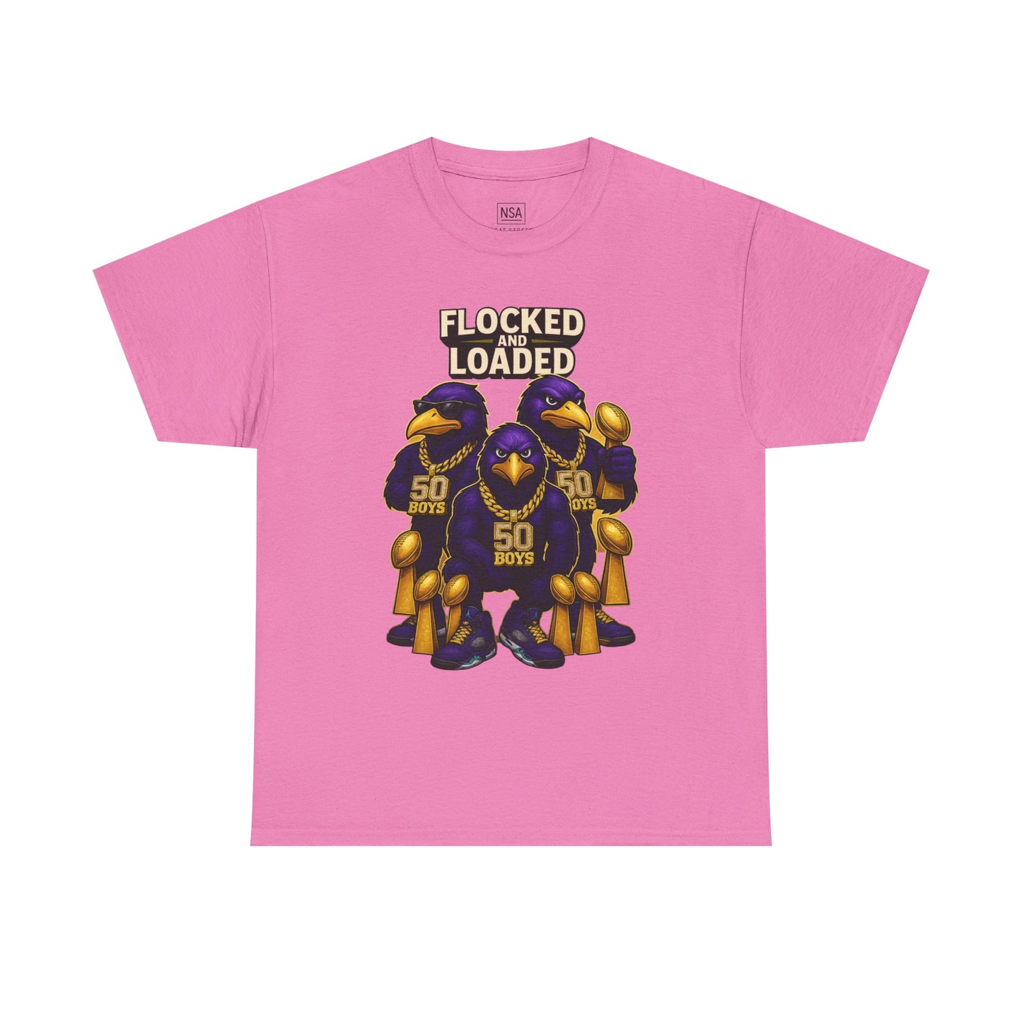 Detroit Ravens Flocked and Loaded Unisex Heavy Cotton Tee
