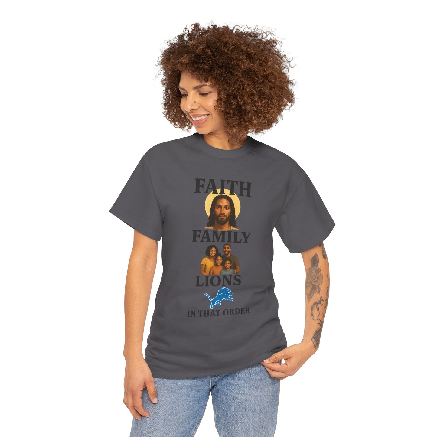 Faith Family Lions Unisex Heavy Cotton Tee