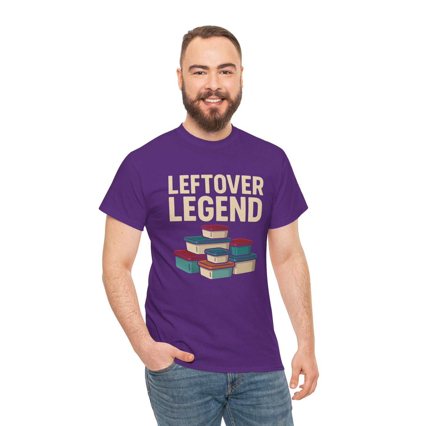 Leftover Legend Unisex Heavy Cotton Tee - Fun Foodie Shirt, Perfect for Meal Prep Lovers, Great Gift for Foodies, Casual Wear, Kitchen Humor
