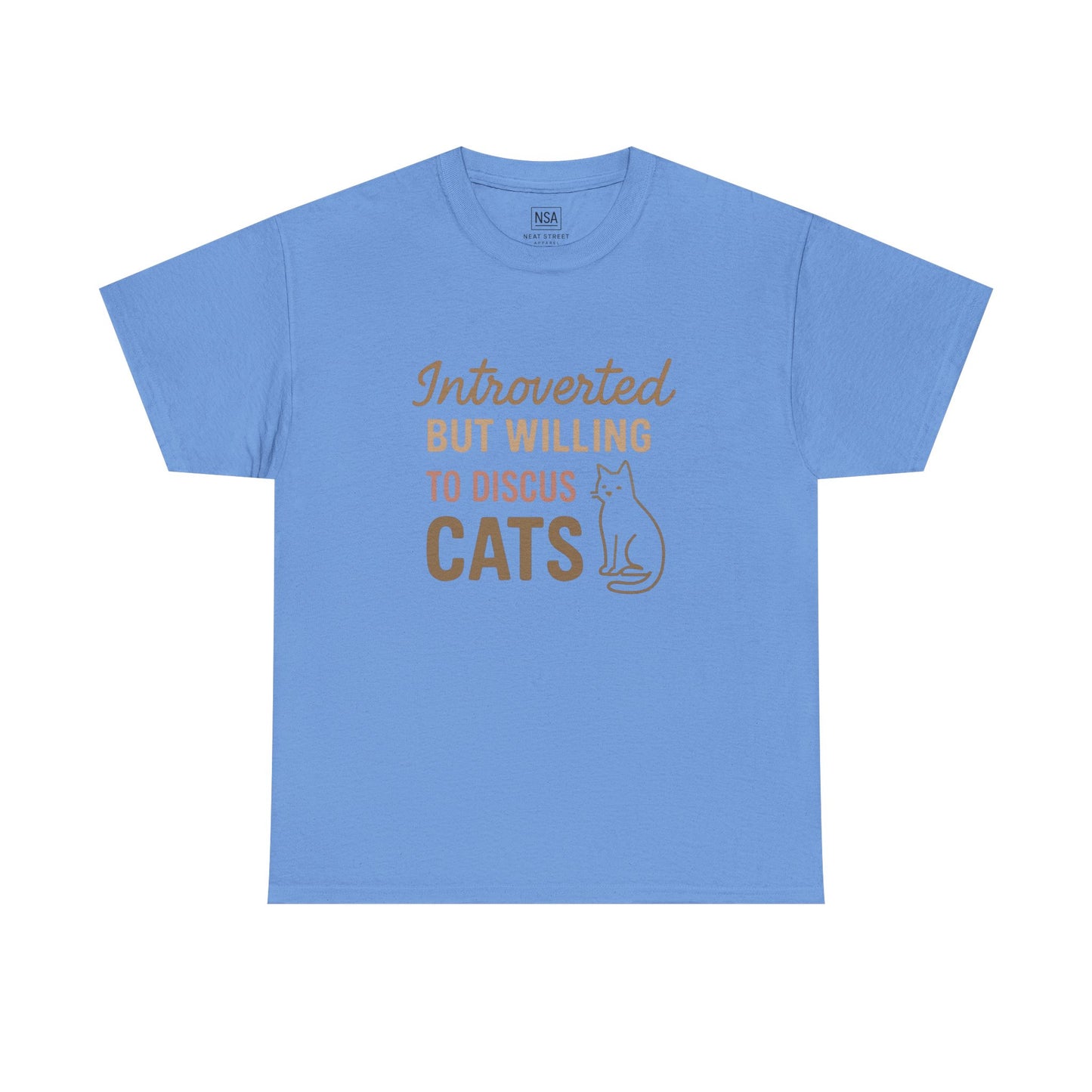 Introverted Cat Lover Tee - Unisex Heavy Cotton Shirt