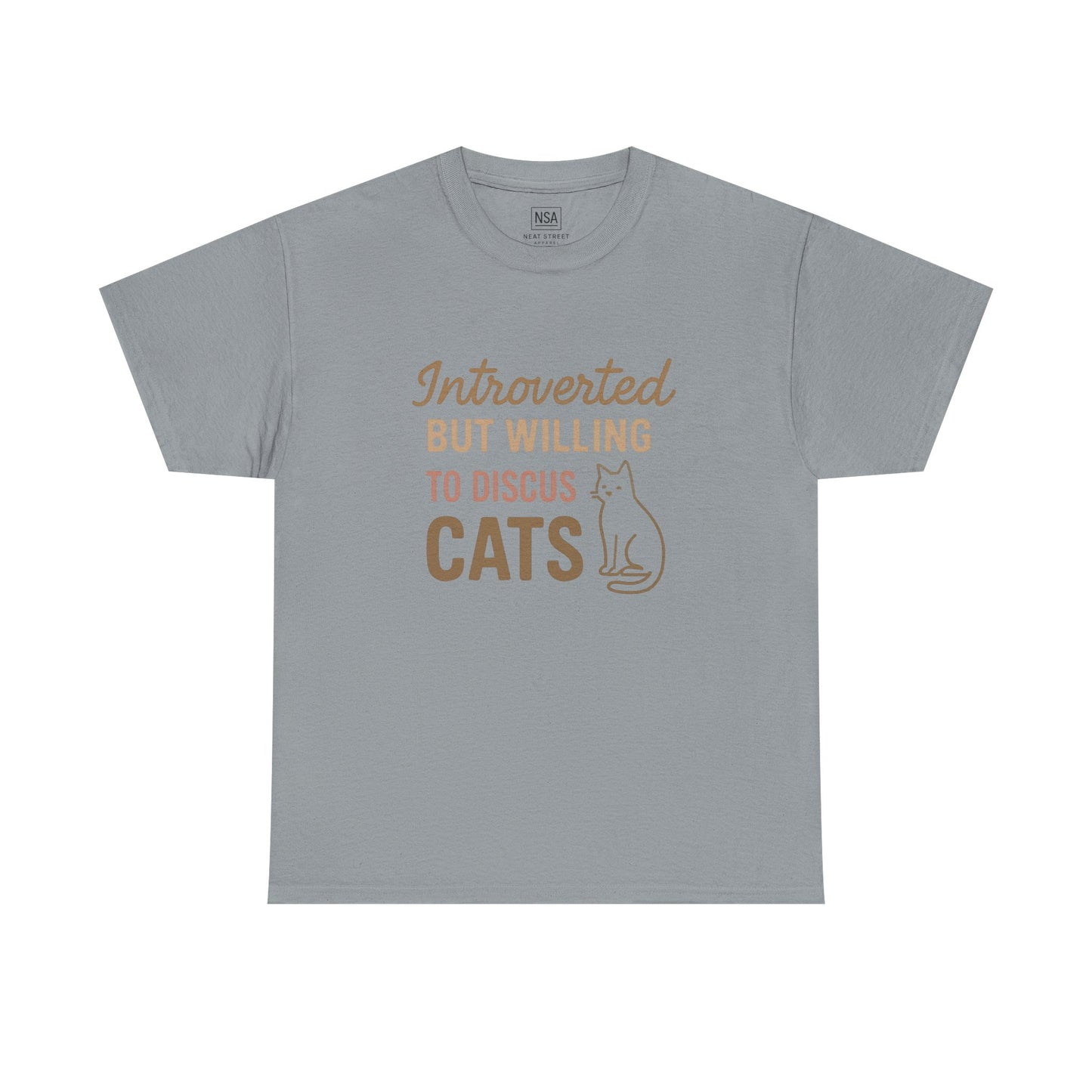 Introverted Cat Lover Tee - Unisex Heavy Cotton Shirt