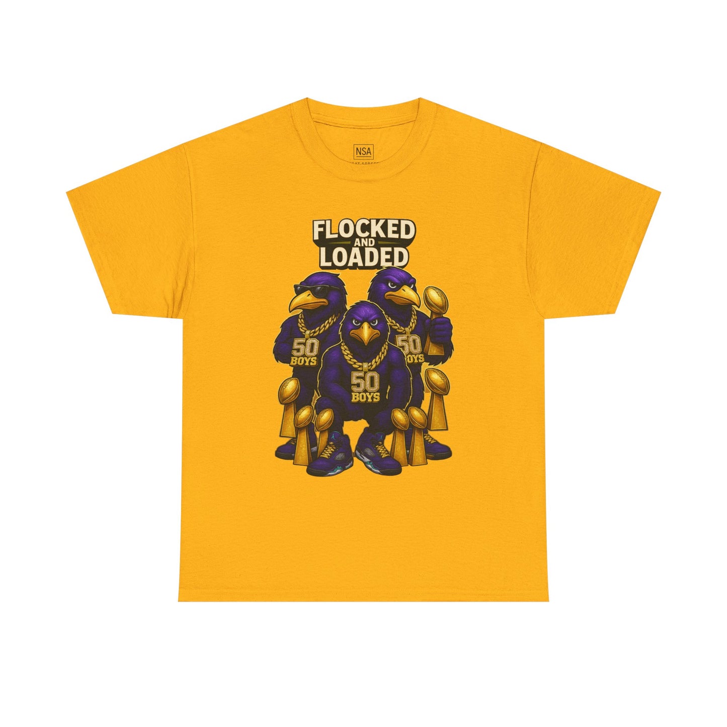 Detroit Ravens Flocked and Loaded Unisex Heavy Cotton Tee
