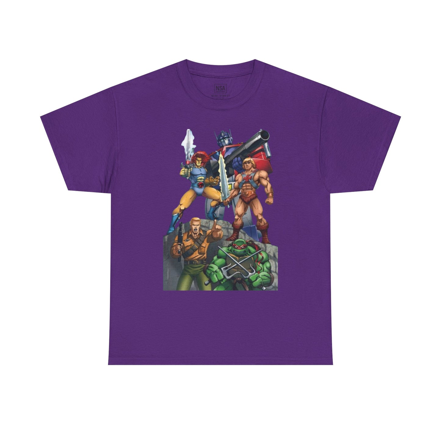 Vintage 80s Action Heroes Unisex Heavy Cotton Tee