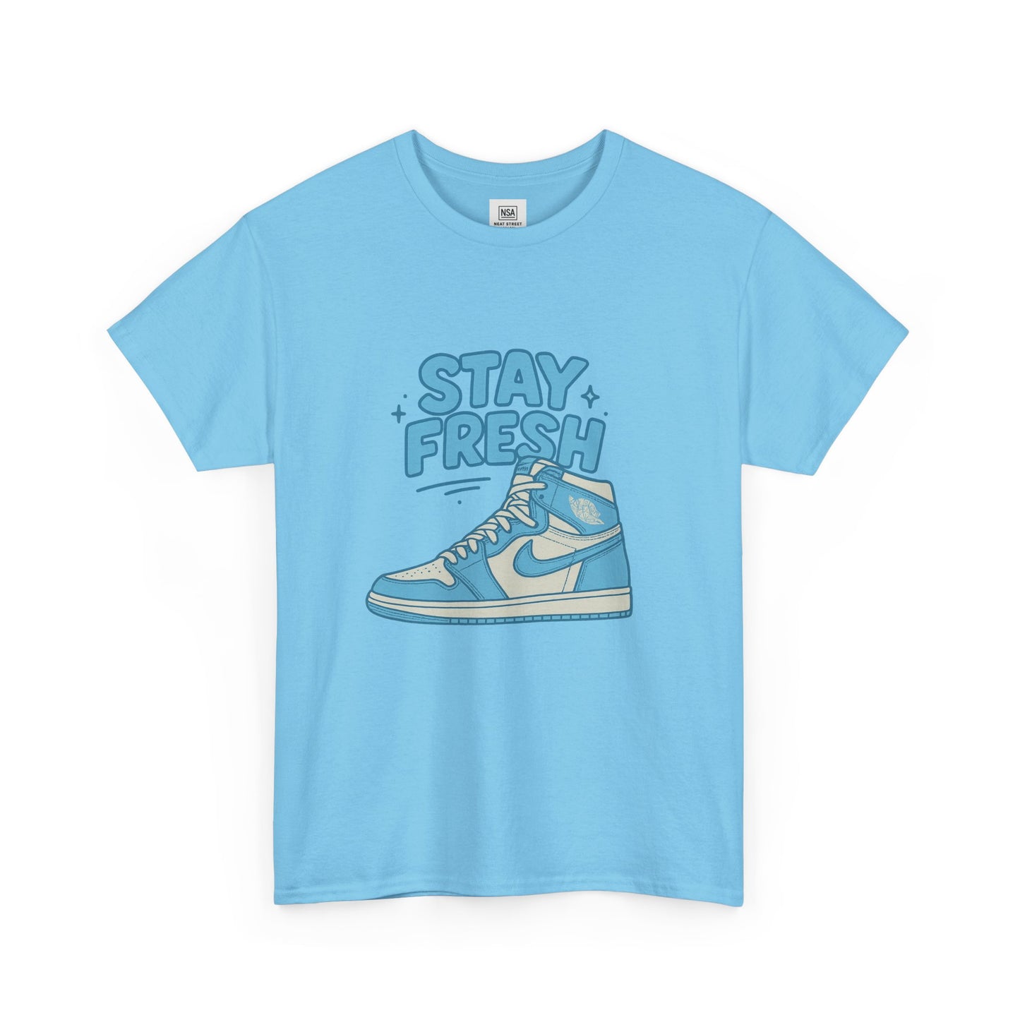 Stay Fresh Unisex Heavy Cotton Tee - Casual Graphic T-Shirt for Sneaker Lovers