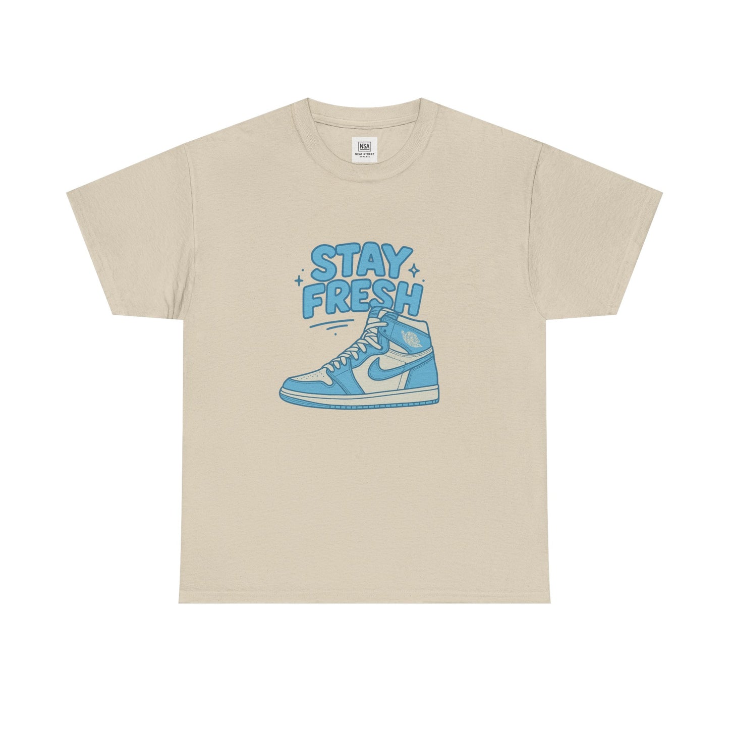 Stay Fresh Unisex Heavy Cotton Tee - Casual Graphic T-Shirt for Sneaker Lovers