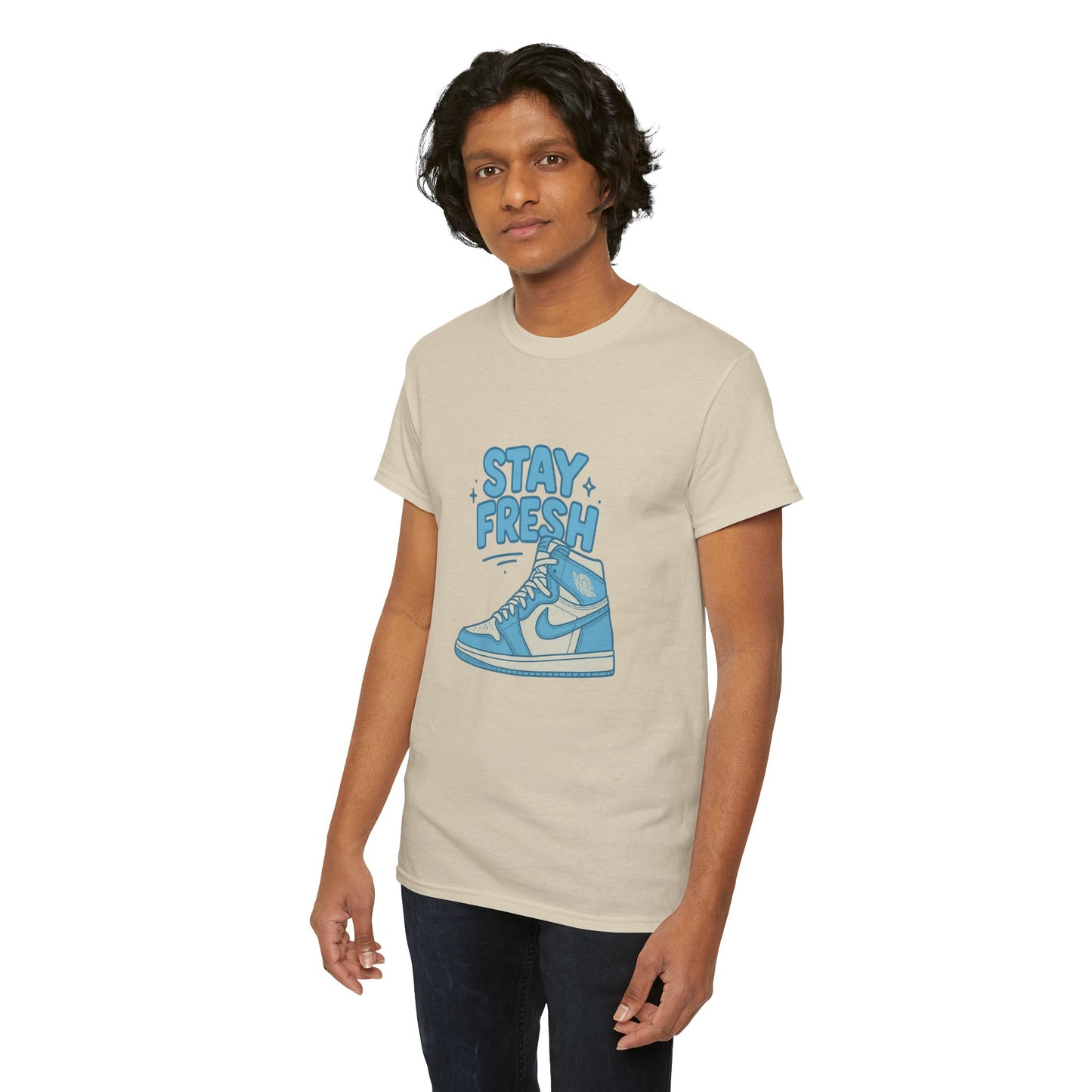 Stay Fresh Unisex Heavy Cotton Tee - Casual Graphic T-Shirt for Sneaker Lovers