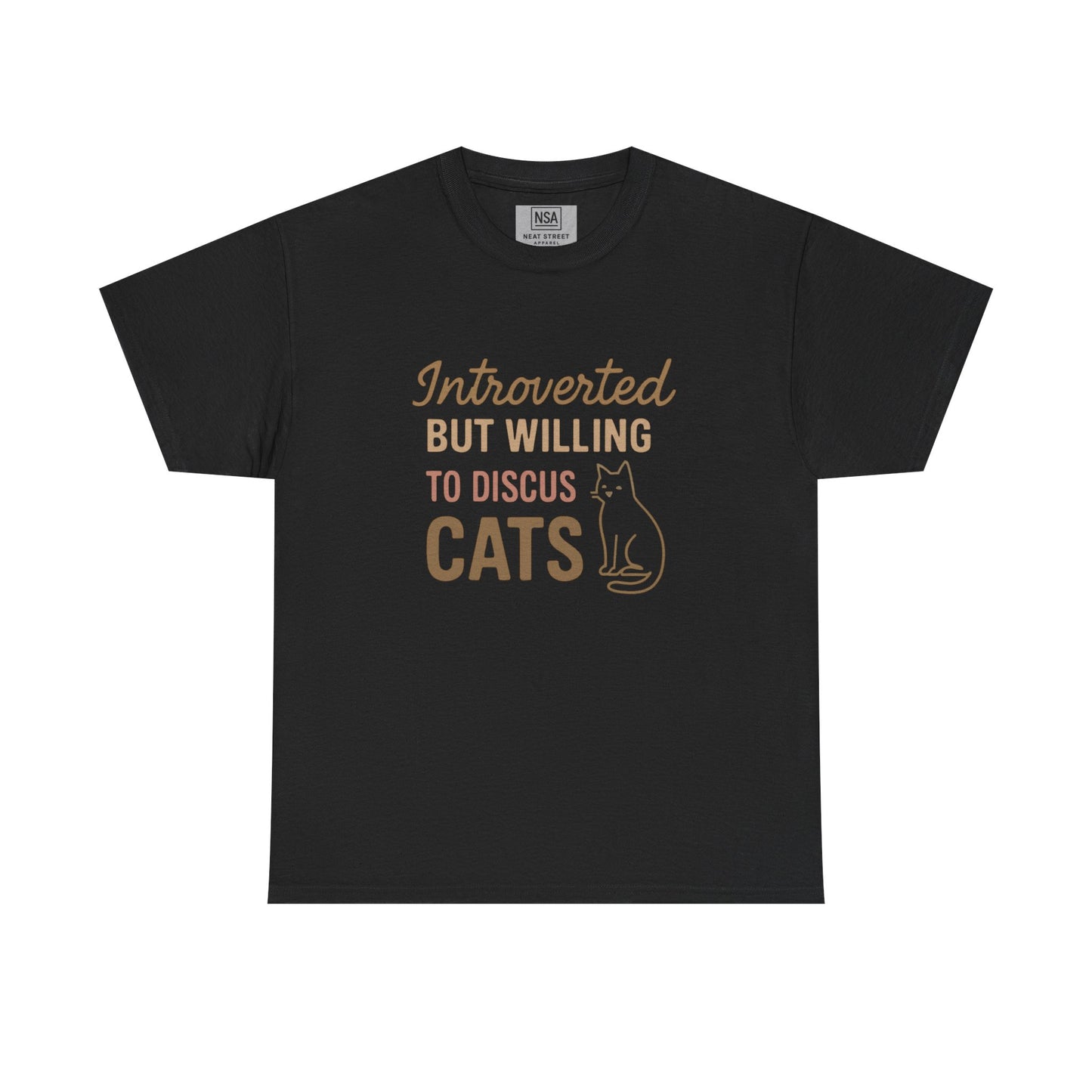 Introverted Cat Lover Tee - Unisex Heavy Cotton Shirt