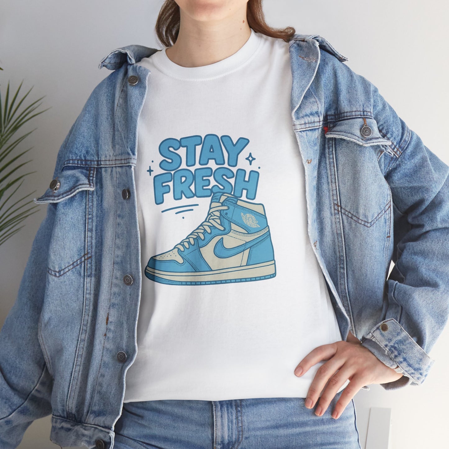 Stay Fresh Unisex Heavy Cotton Tee - Casual Graphic T-Shirt for Sneaker Lovers