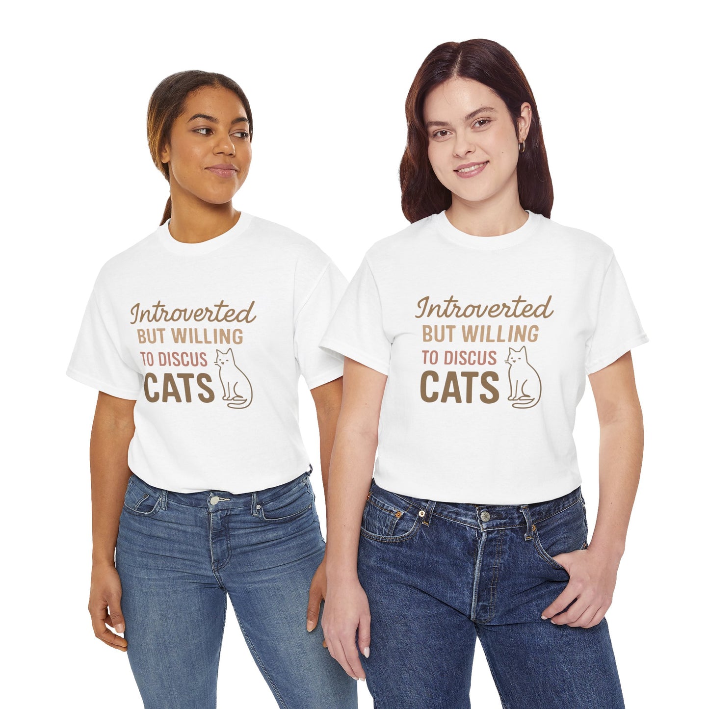 Introverted Cat Lover Tee - Unisex Heavy Cotton Shirt