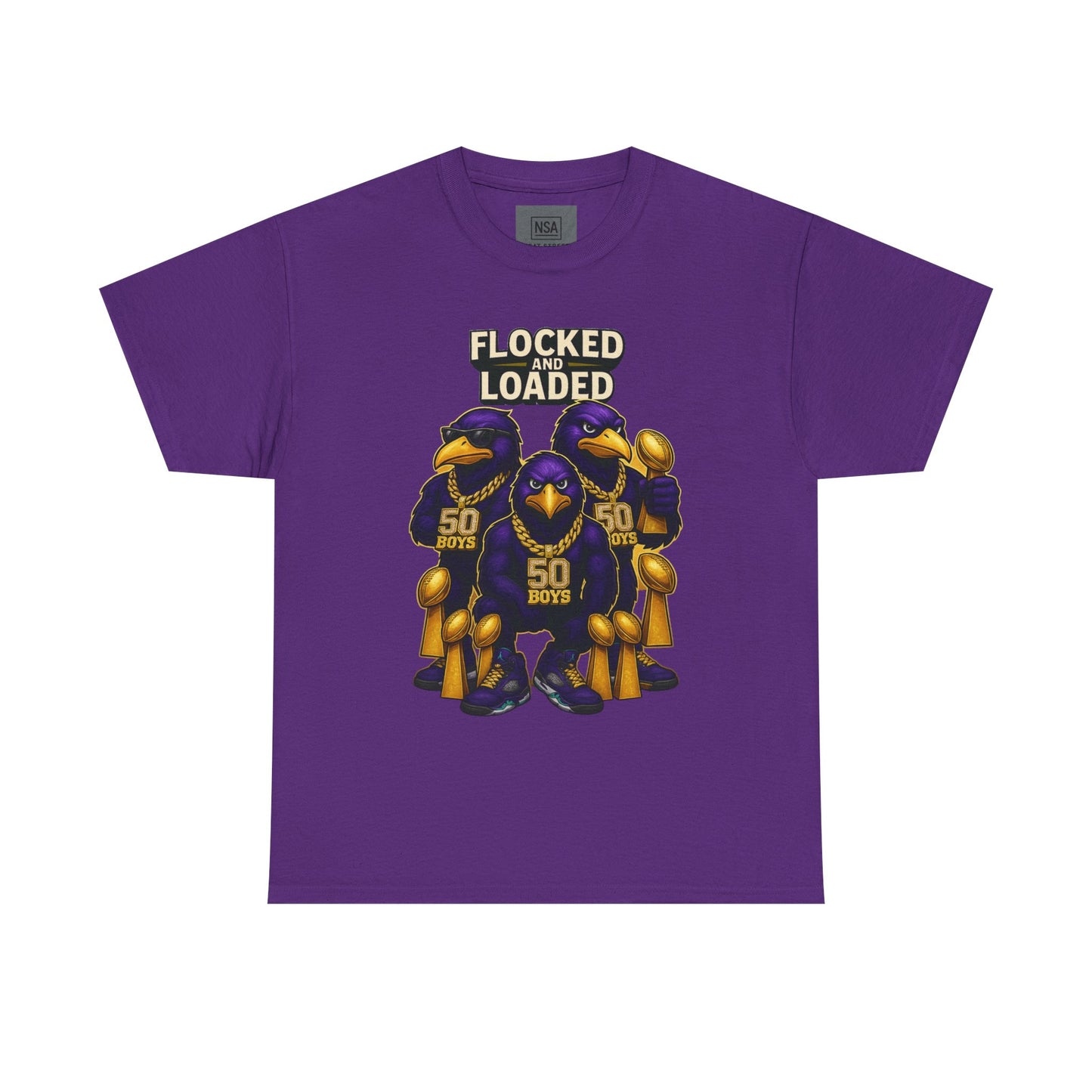 Detroit Ravens Flocked and Loaded Unisex Heavy Cotton Tee