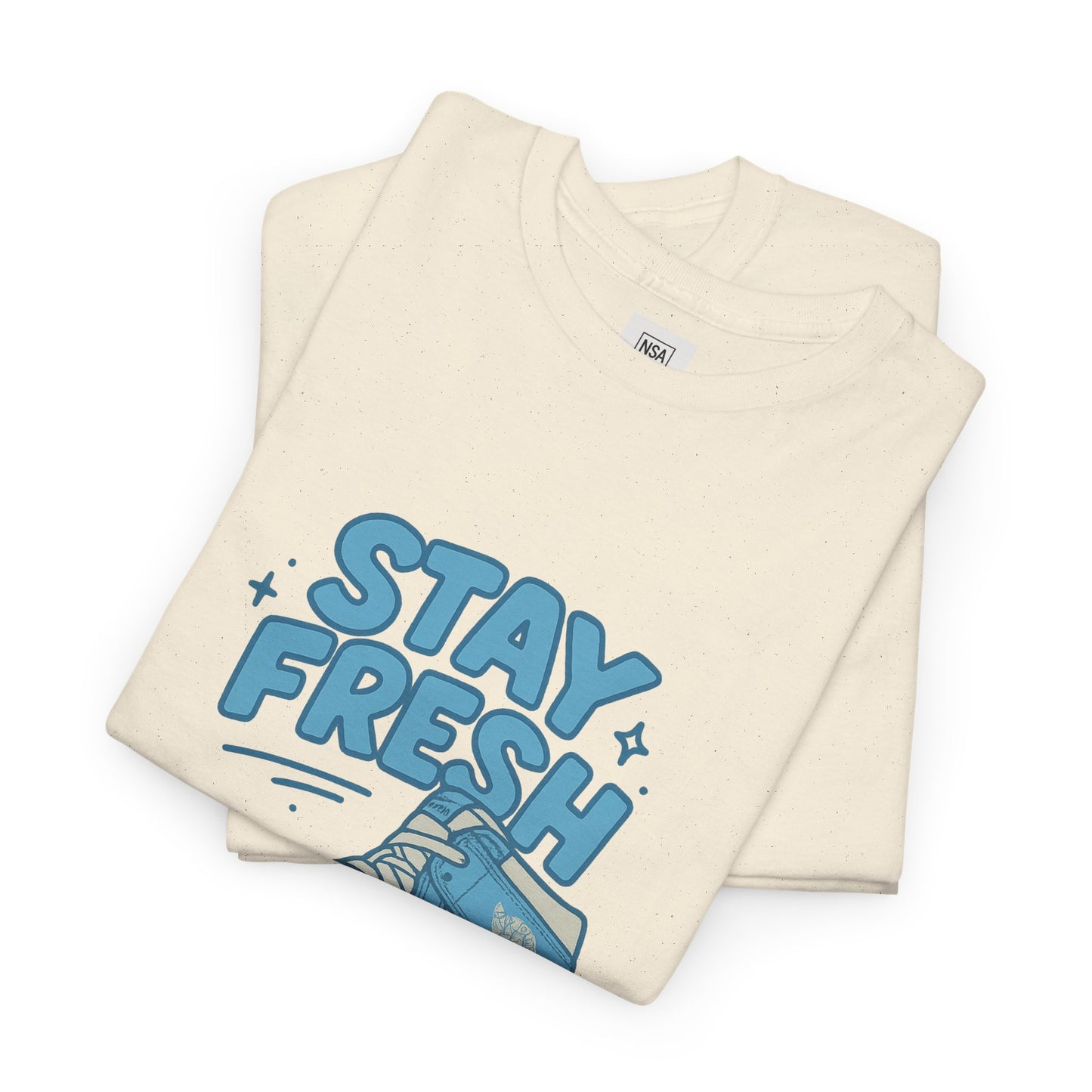 Stay Fresh Unisex Heavy Cotton Tee - Casual Graphic T-Shirt for Sneaker Lovers