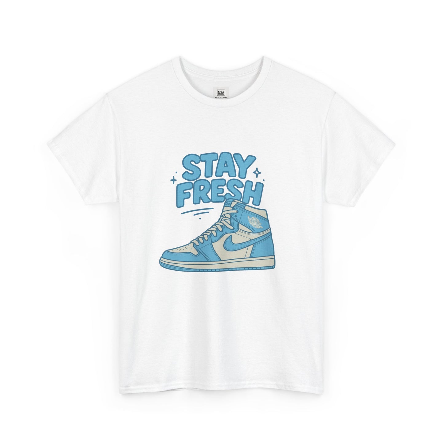 Stay Fresh Unisex Heavy Cotton Tee - Casual Graphic T-Shirt for Sneaker Lovers