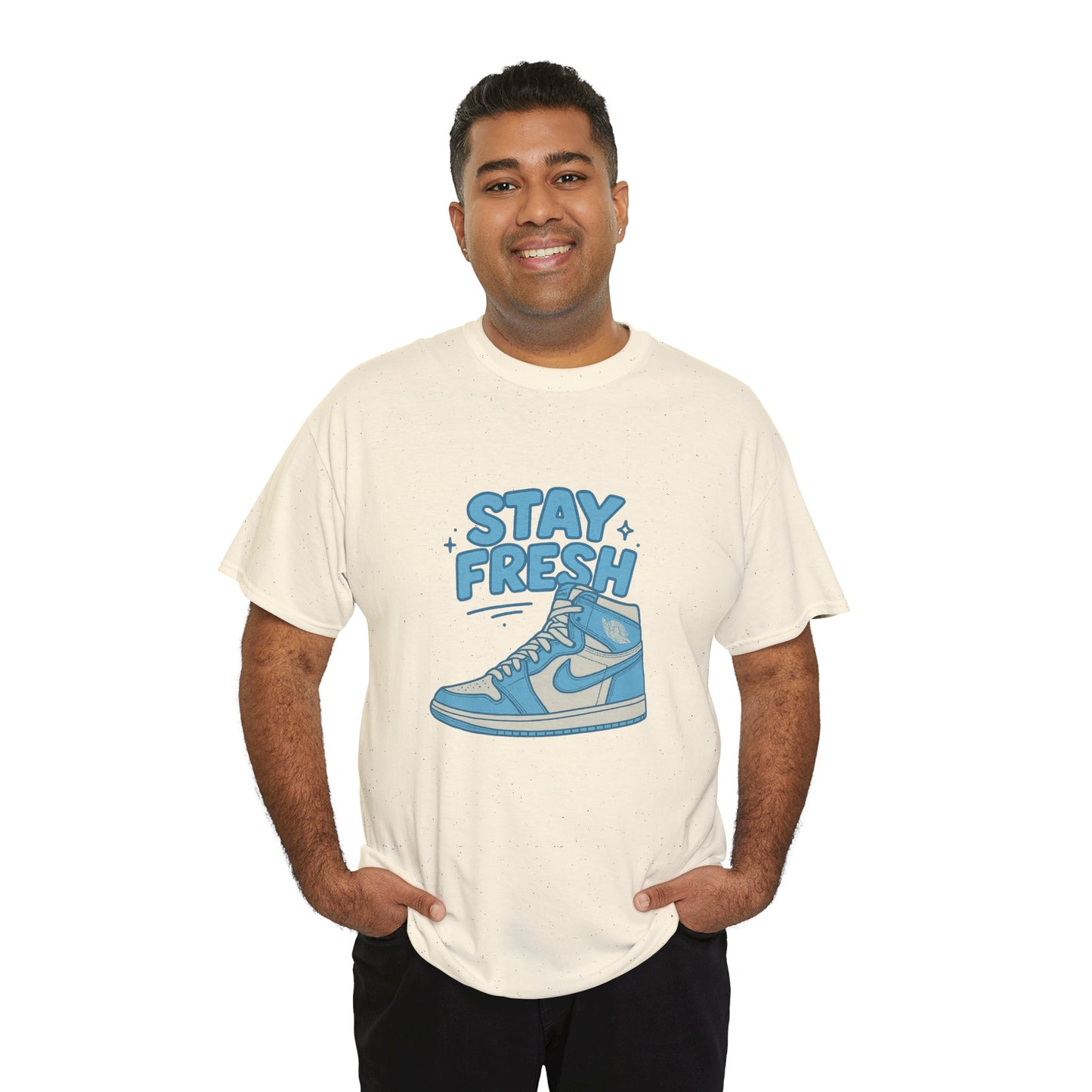 Stay Fresh Unisex Heavy Cotton Tee - Casual Graphic T-Shirt for Sneaker Lovers