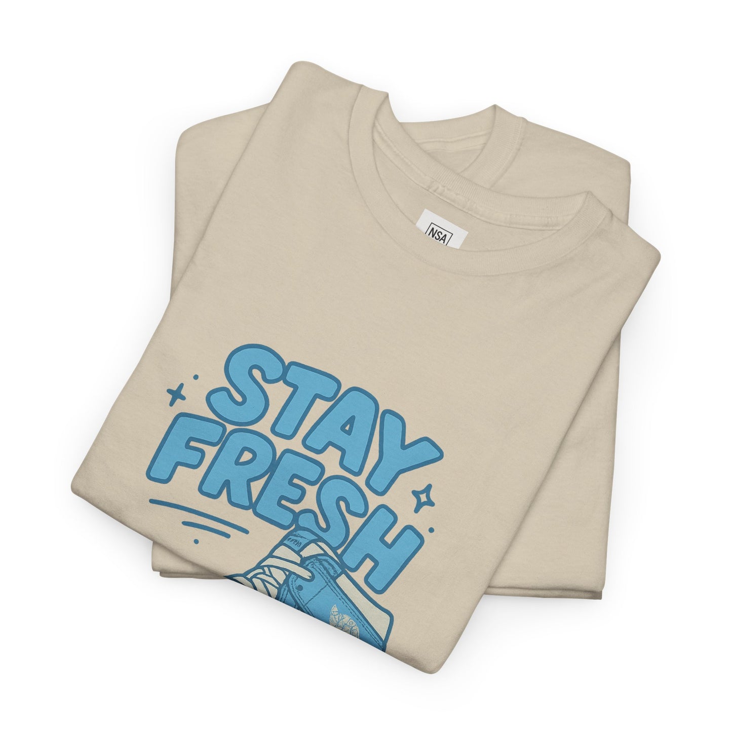 Stay Fresh Unisex Heavy Cotton Tee - Casual Graphic T-Shirt for Sneaker Lovers