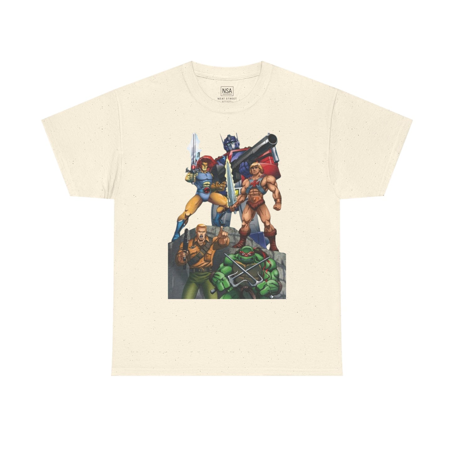 Vintage 80s Action Heroes Unisex Heavy Cotton Tee