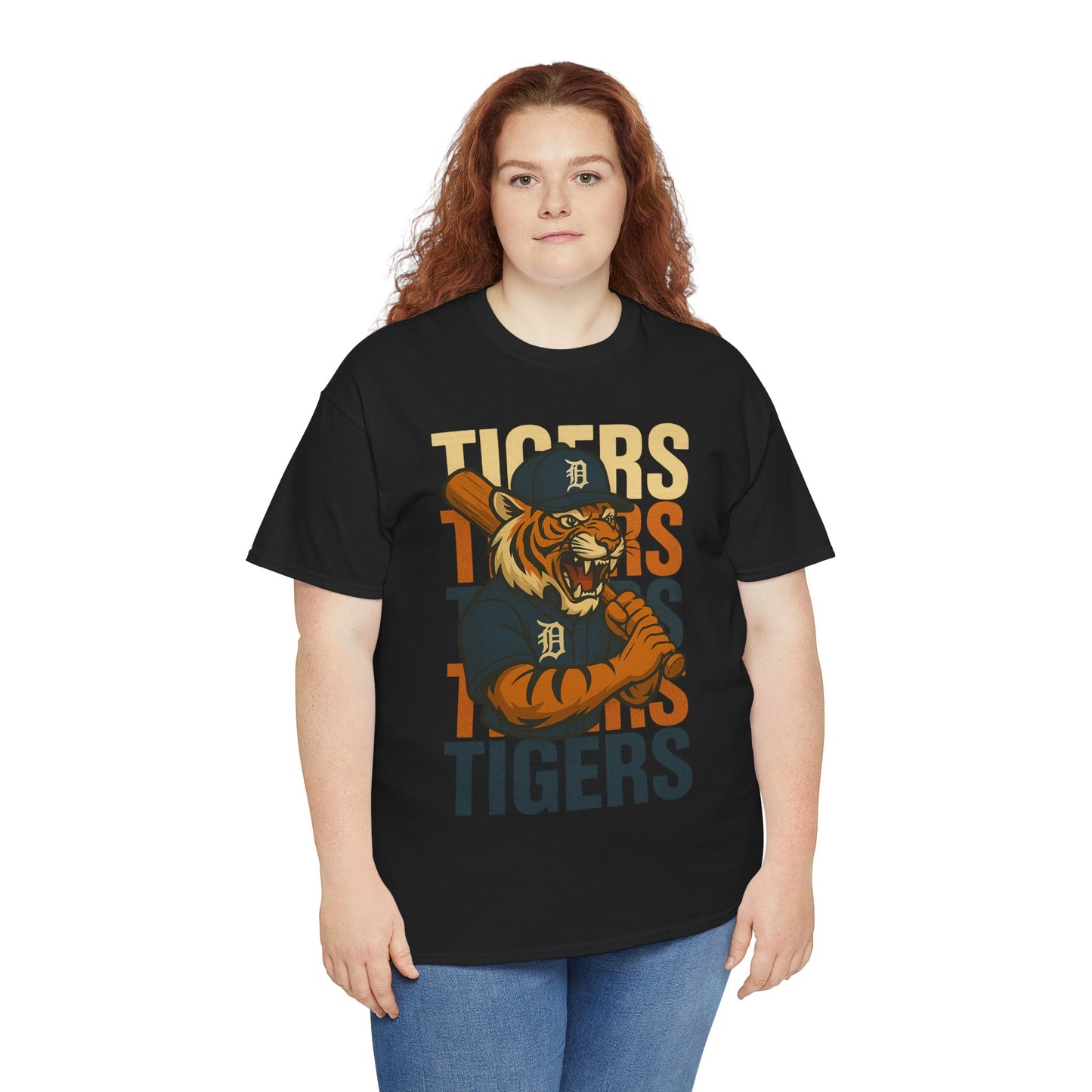 Vintage Tigers Graphic Unisex Heavy Cotton Tee