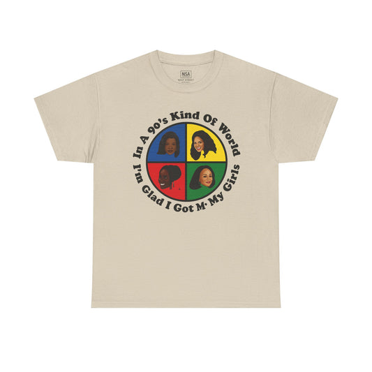 Retro 90s Kind of World Unisex Heavy Cotton Tee