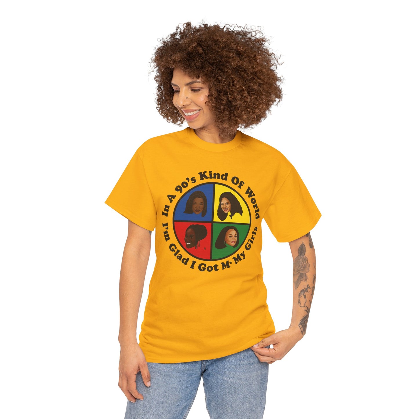 Retro 90s Kind of World Unisex Heavy Cotton Tee