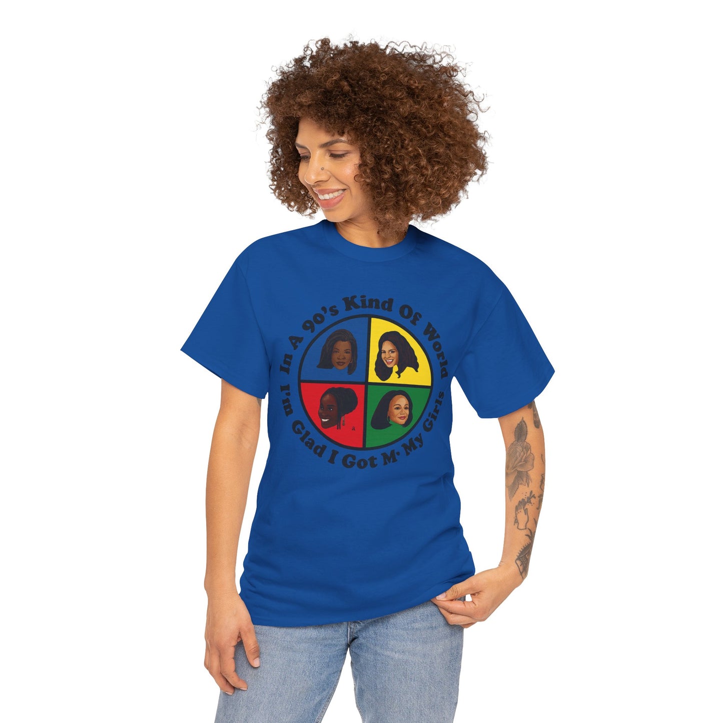 Retro 90s Kind of World Unisex Heavy Cotton Tee