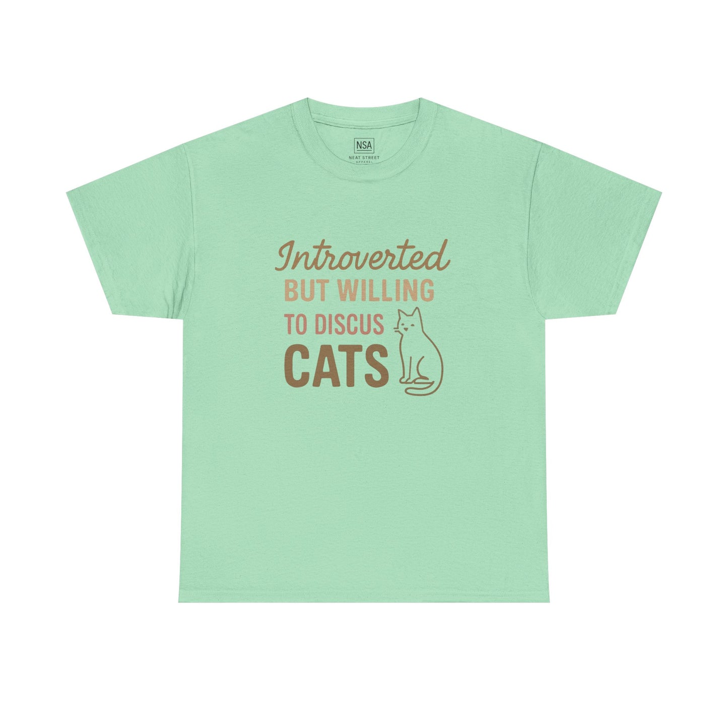Introverted Cat Lover Tee - Unisex Heavy Cotton Shirt
