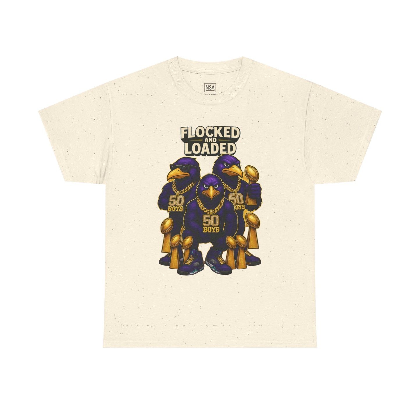 Detroit Ravens Flocked and Loaded Unisex Heavy Cotton Tee