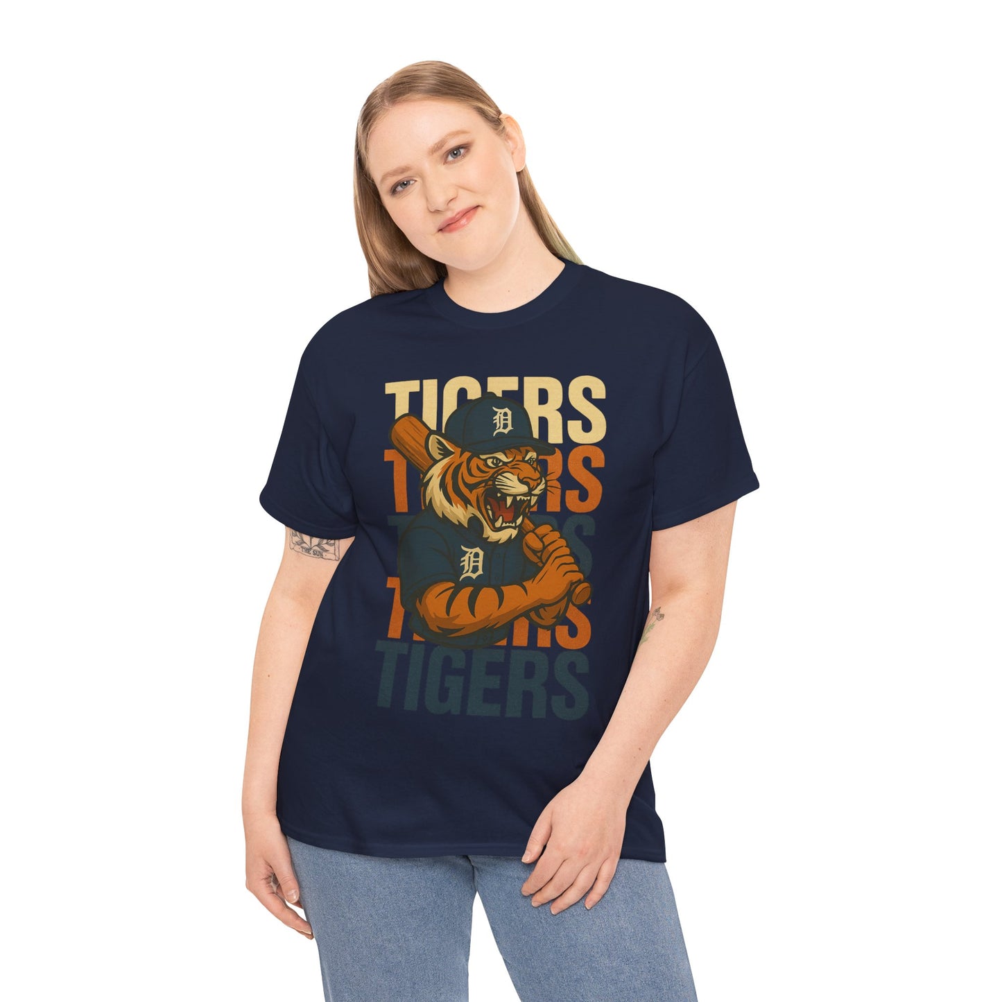 Vintage Tigers Graphic Unisex Heavy Cotton Tee
