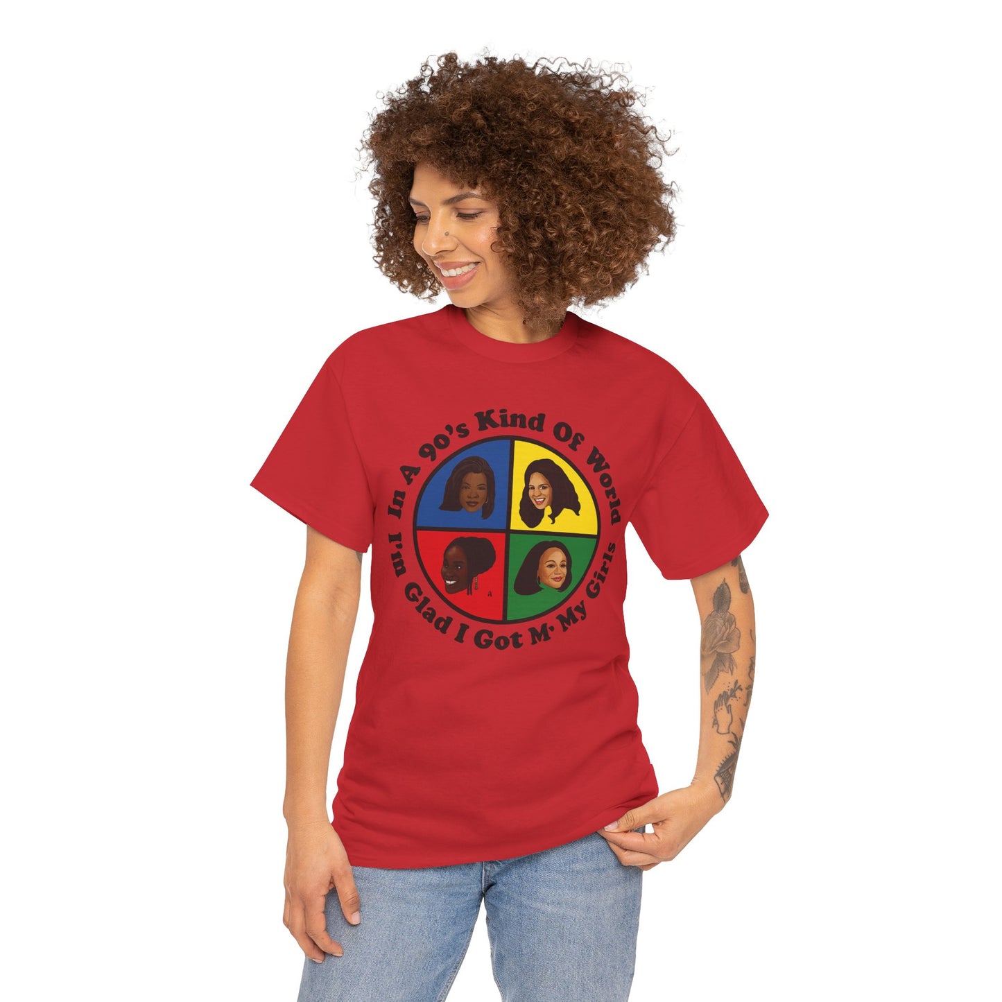 Retro 90s Kind of World Unisex Heavy Cotton Tee