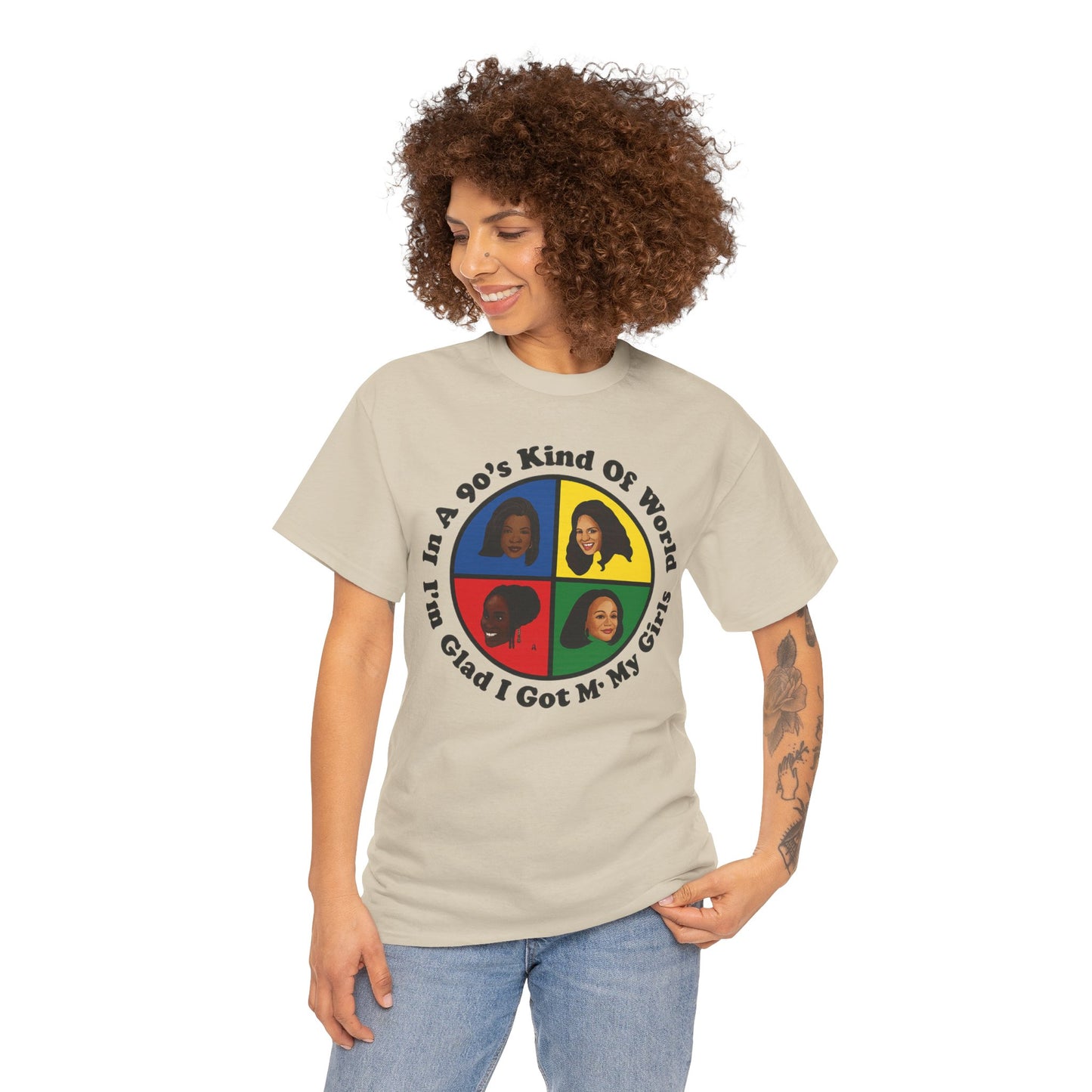 Retro 90s Kind of World Unisex Heavy Cotton Tee