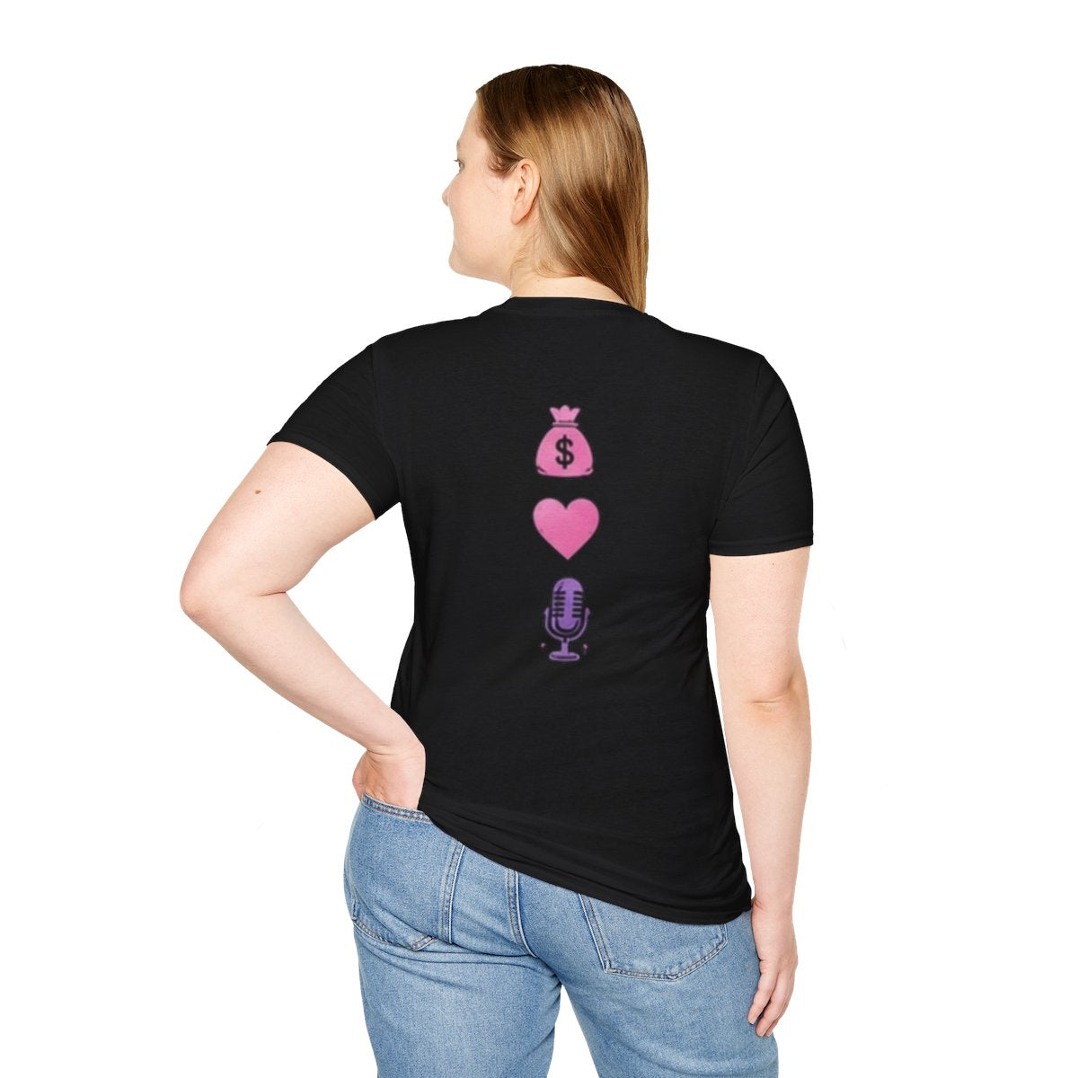 Sis Be Fareal Podcast T‑Shirt — Pink Microphone Heart Tee