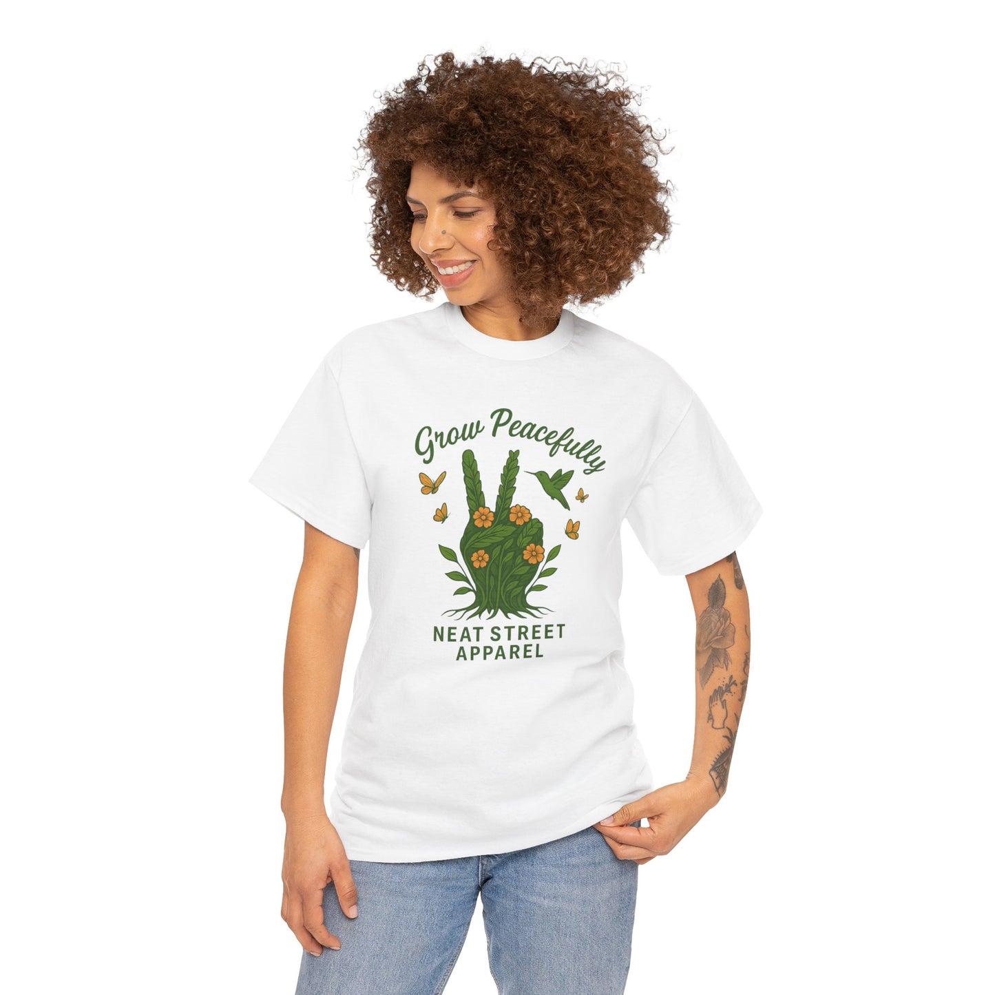 Grow Peacefully Unisex Heavy Cotton Tee