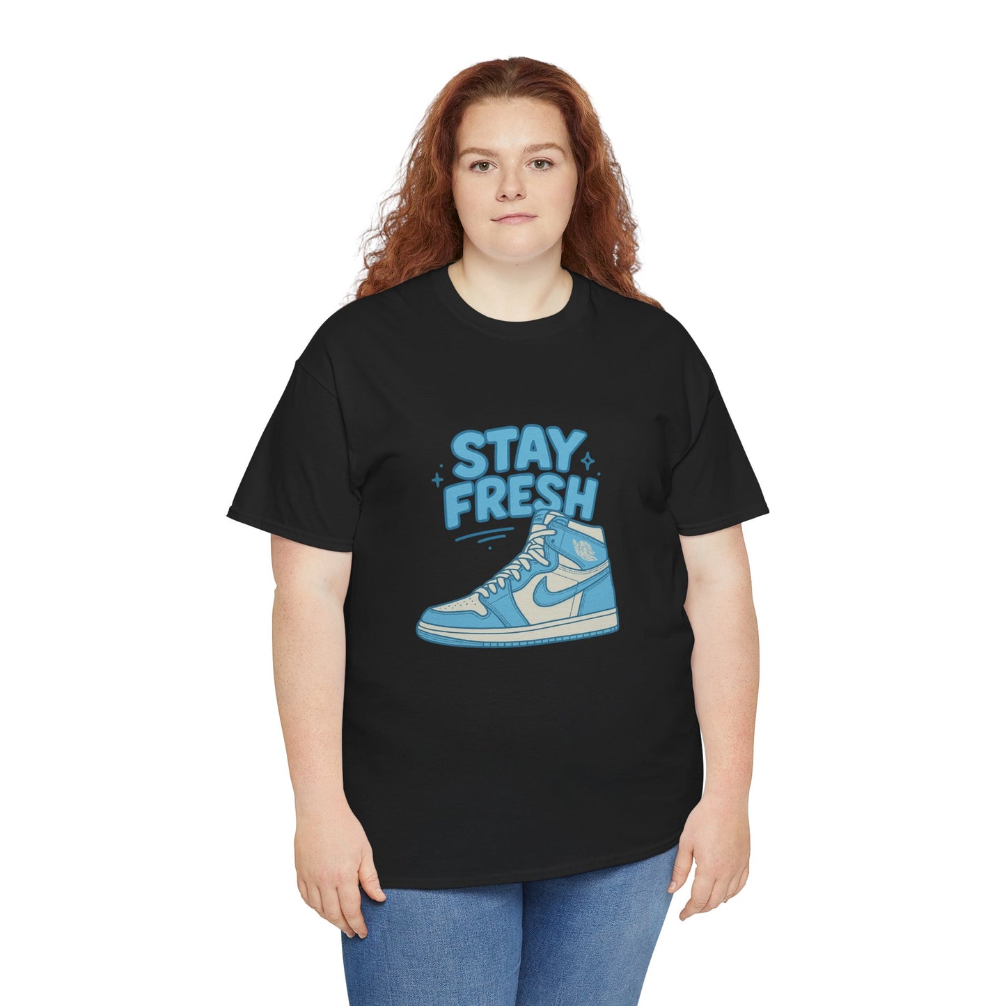 Stay Fresh Unisex Heavy Cotton Tee - Casual Graphic T-Shirt for Sneaker Lovers