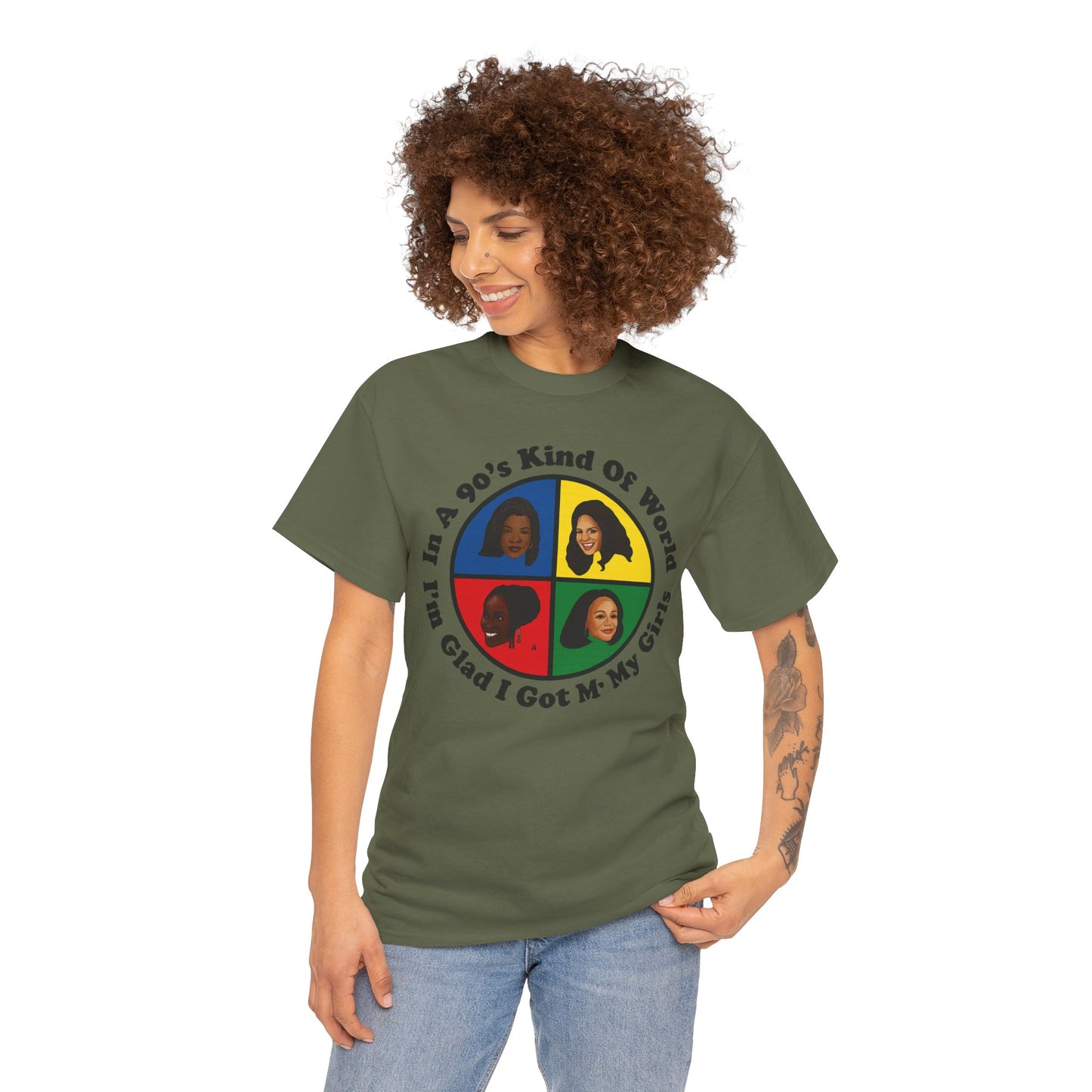 Retro 90s Kind of World Unisex Heavy Cotton Tee