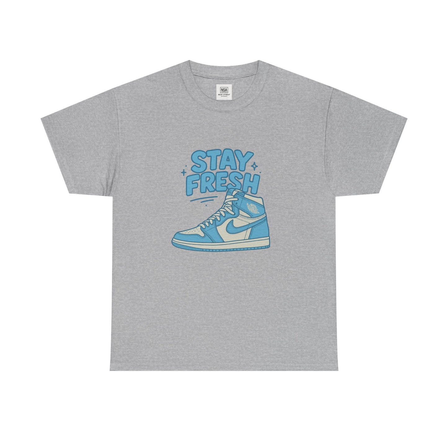 Stay Fresh Unisex Heavy Cotton Tee - Casual Graphic T-Shirt for Sneaker Lovers