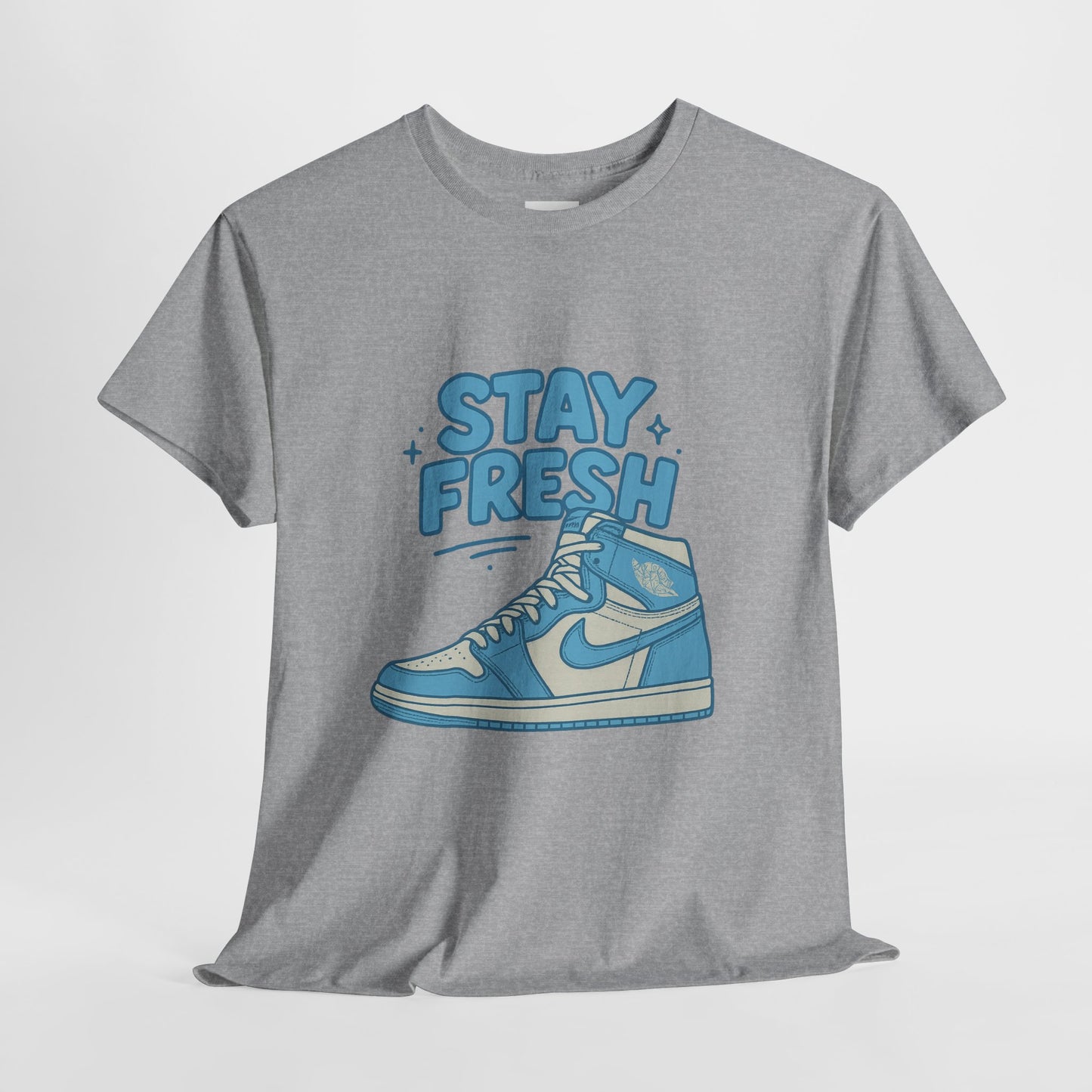 Stay Fresh Unisex Heavy Cotton Tee - Casual Graphic T-Shirt for Sneaker Lovers