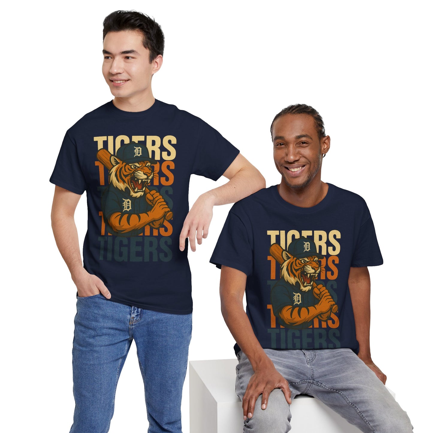 Vintage Tigers Graphic Unisex Heavy Cotton Tee