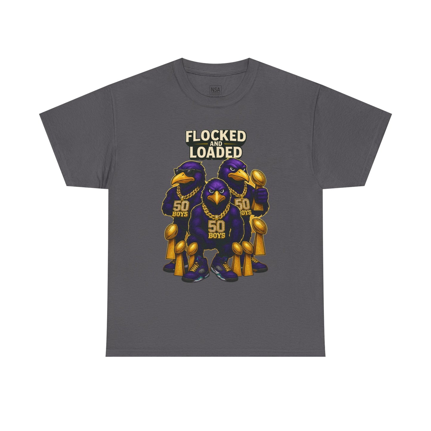 Detroit Ravens Flocked and Loaded Unisex Heavy Cotton Tee