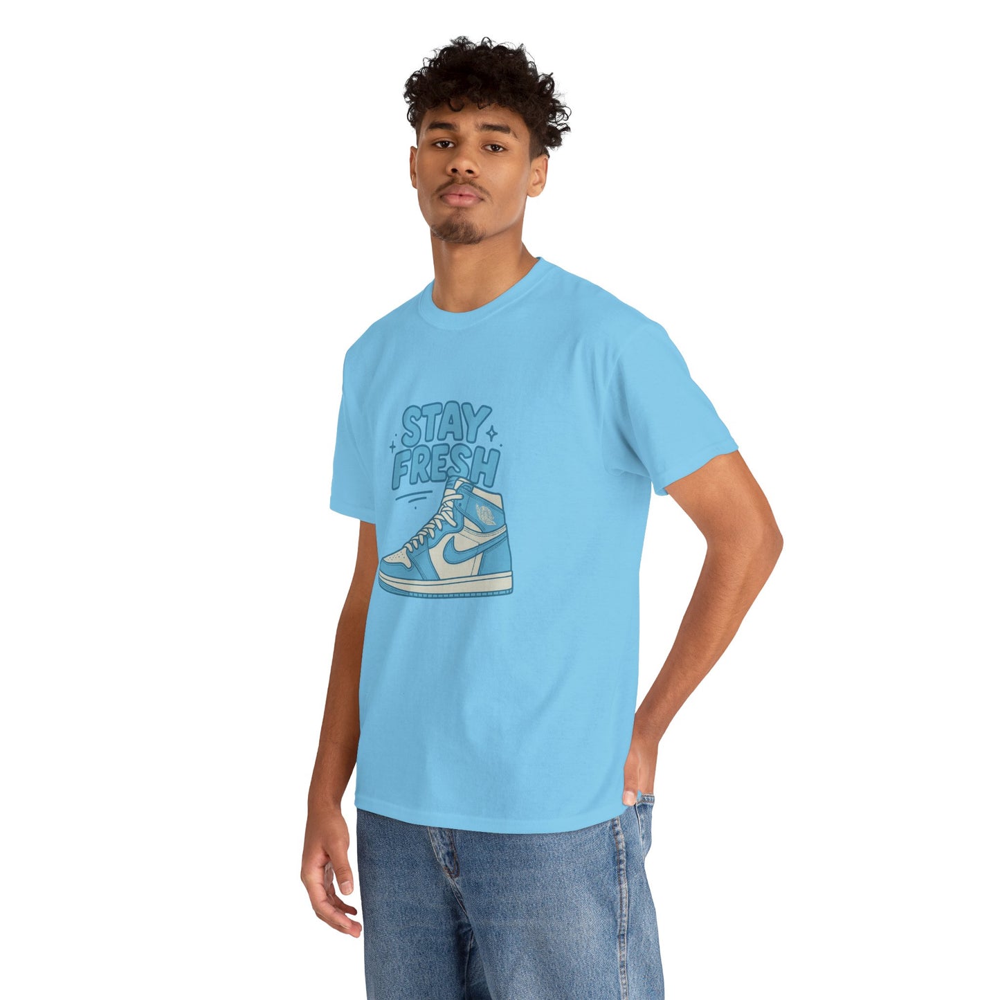 Stay Fresh Unisex Heavy Cotton Tee - Casual Graphic T-Shirt for Sneaker Lovers