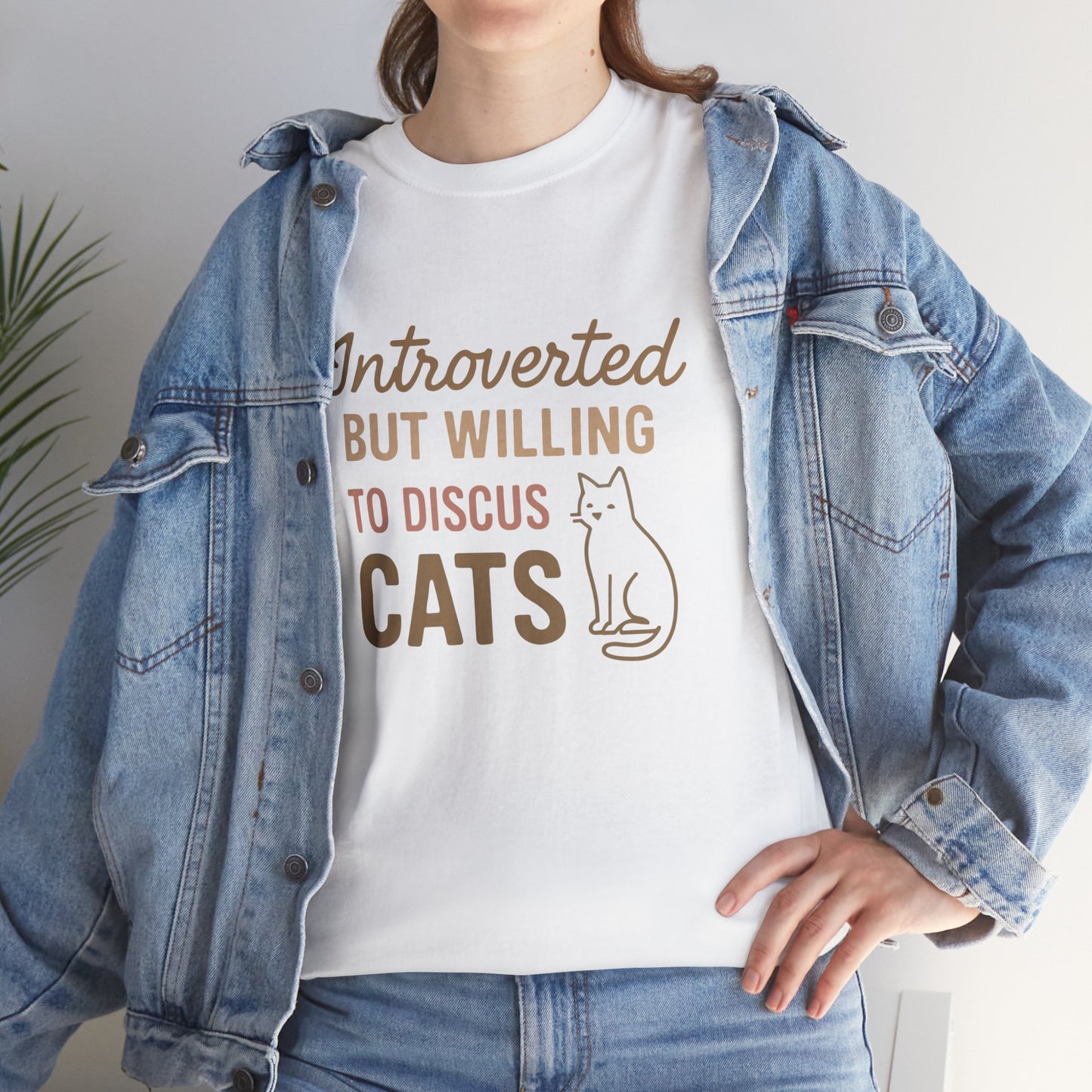 Introverted Cat Lover Tee - Unisex Heavy Cotton Shirt