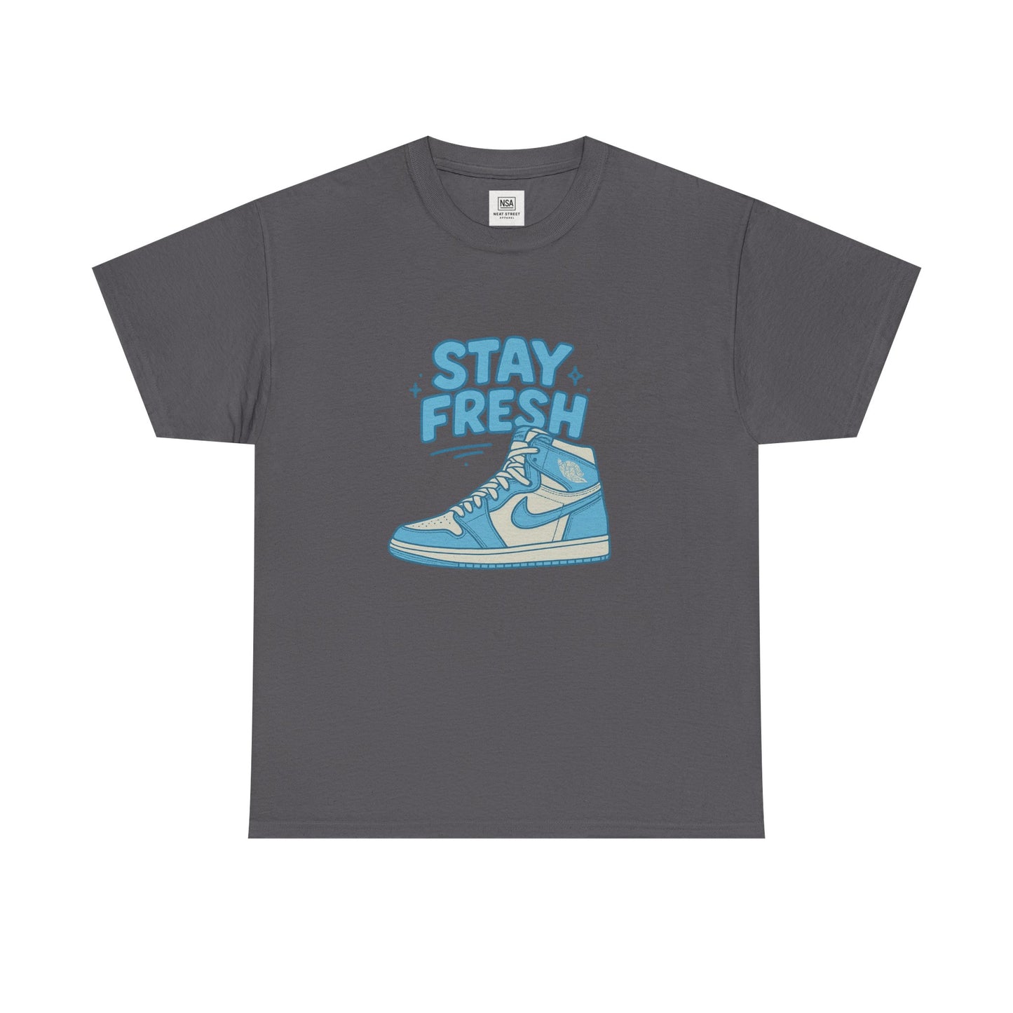 Stay Fresh Unisex Heavy Cotton Tee - Casual Graphic T-Shirt for Sneaker Lovers