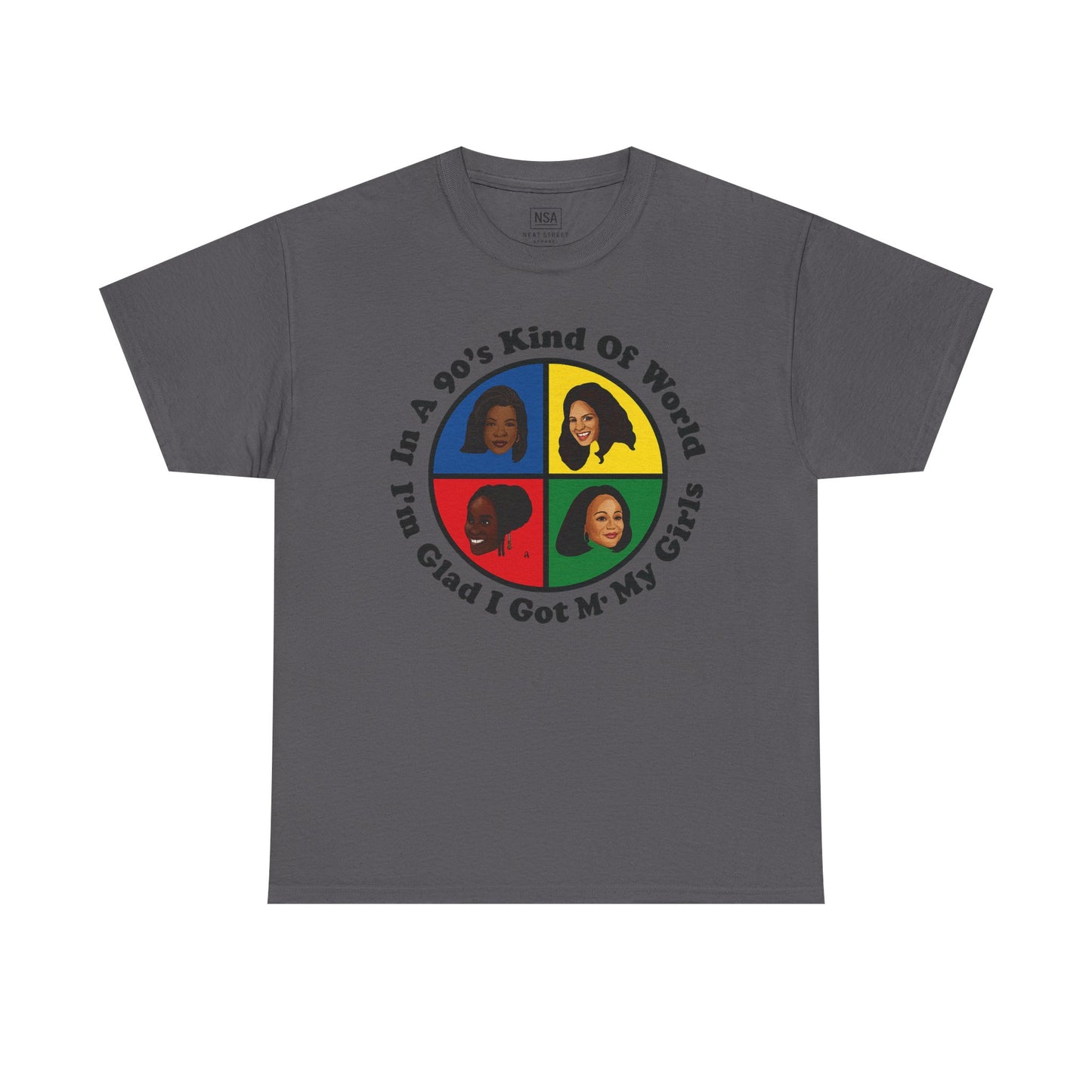 Retro 90s Kind of World Unisex Heavy Cotton Tee