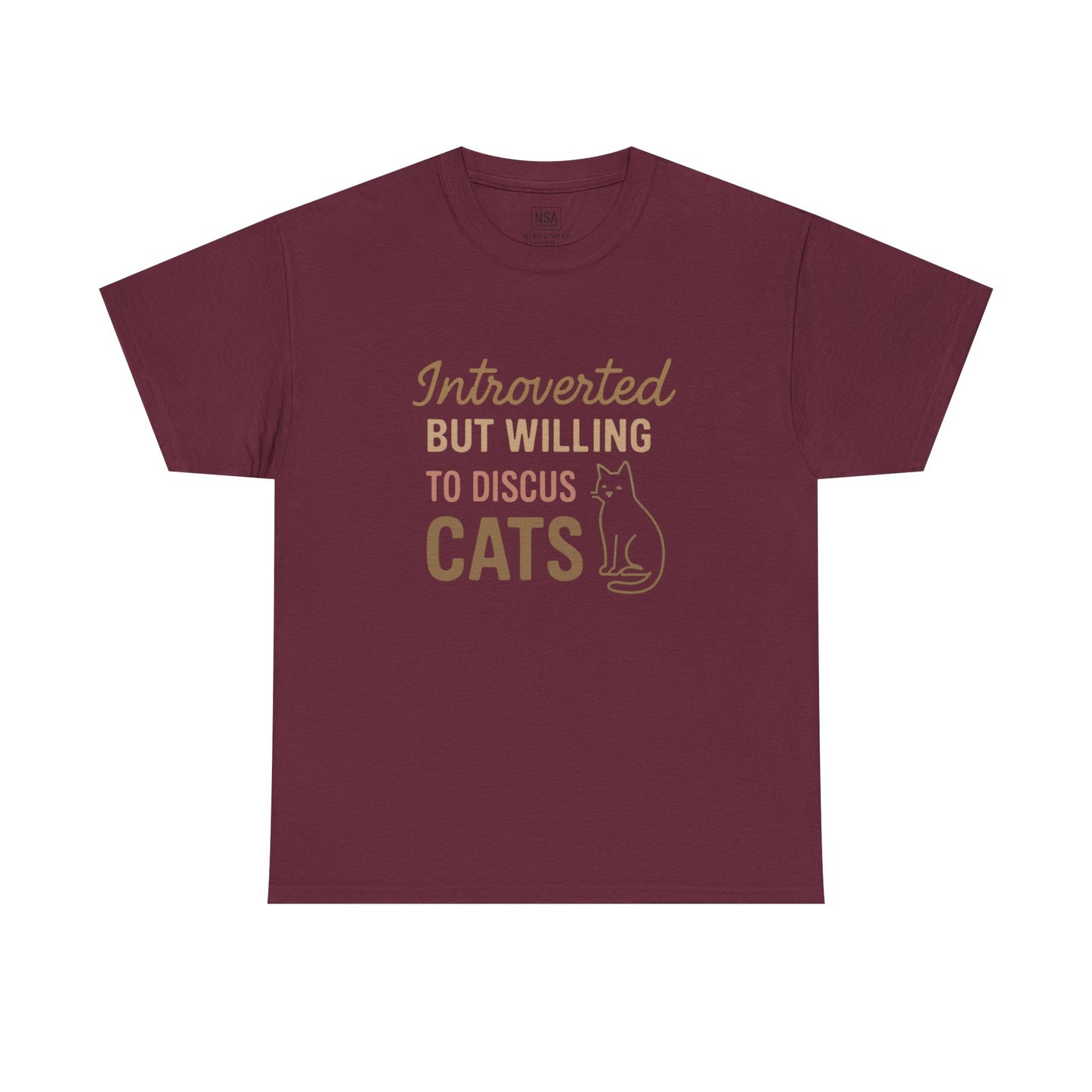 Introverted Cat Lover Tee - Unisex Heavy Cotton Shirt