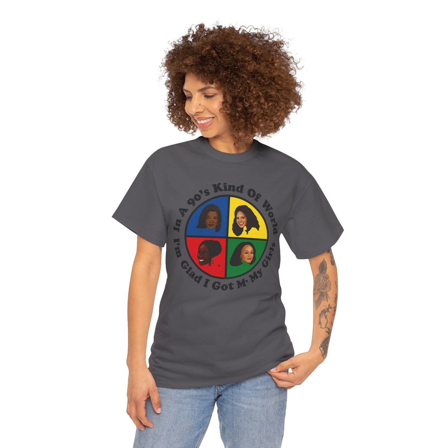 Retro 90s Kind of World Unisex Heavy Cotton Tee