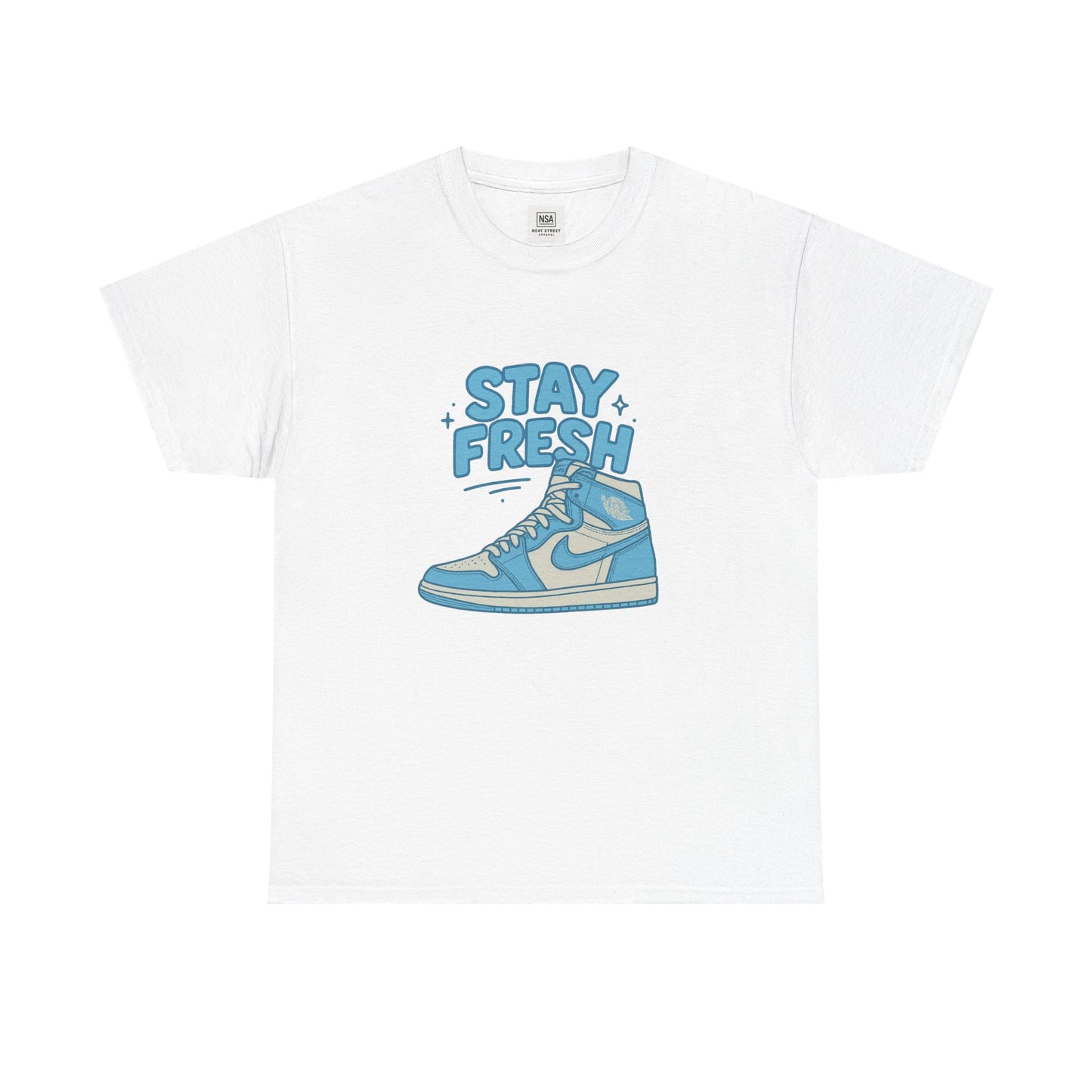 Stay Fresh Unisex Heavy Cotton Tee - Casual Graphic T-Shirt for Sneaker Lovers