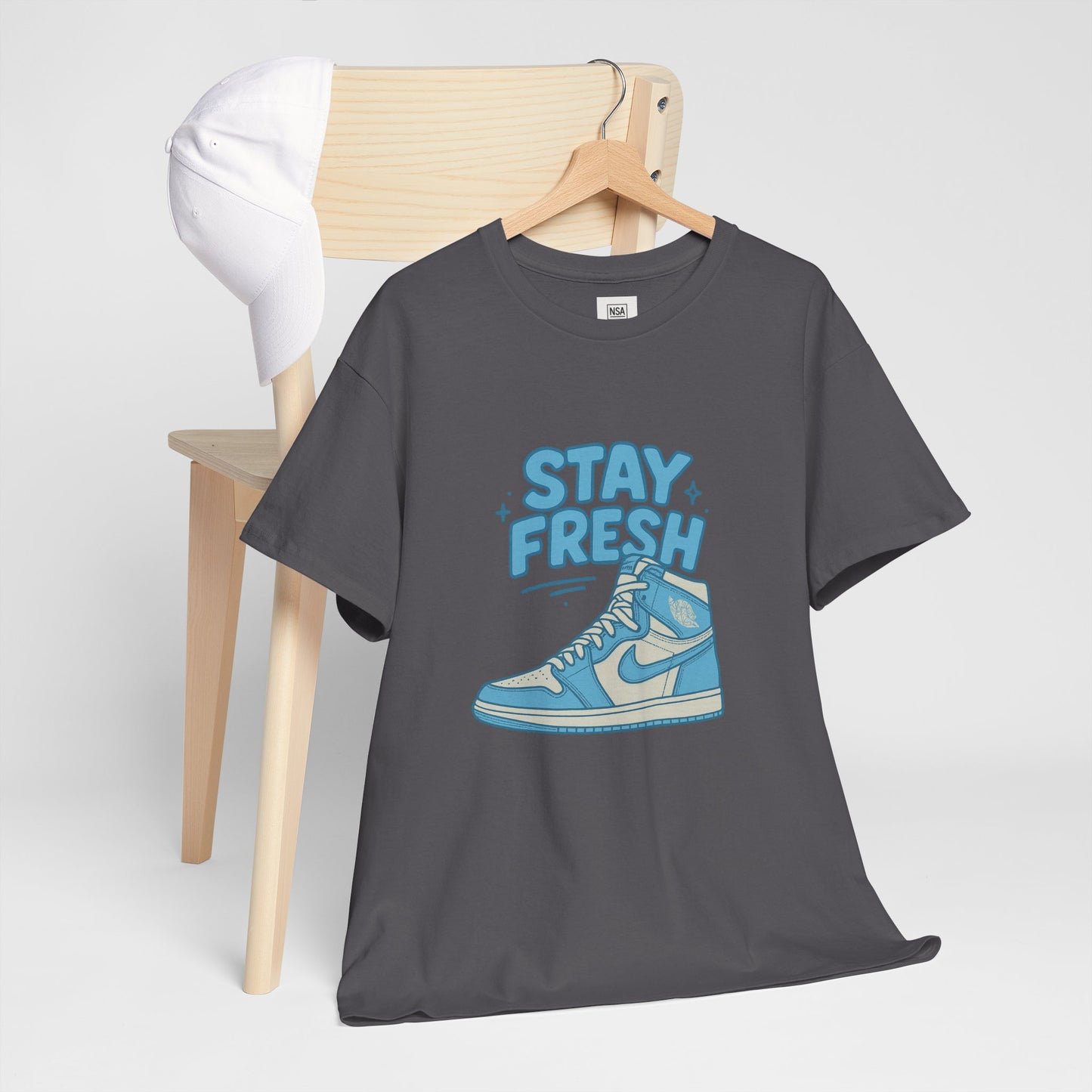 Stay Fresh Unisex Heavy Cotton Tee - Casual Graphic T-Shirt for Sneaker Lovers