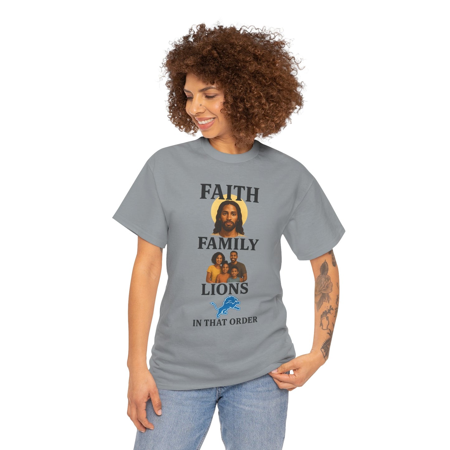 Faith Family Lions Unisex Heavy Cotton Tee