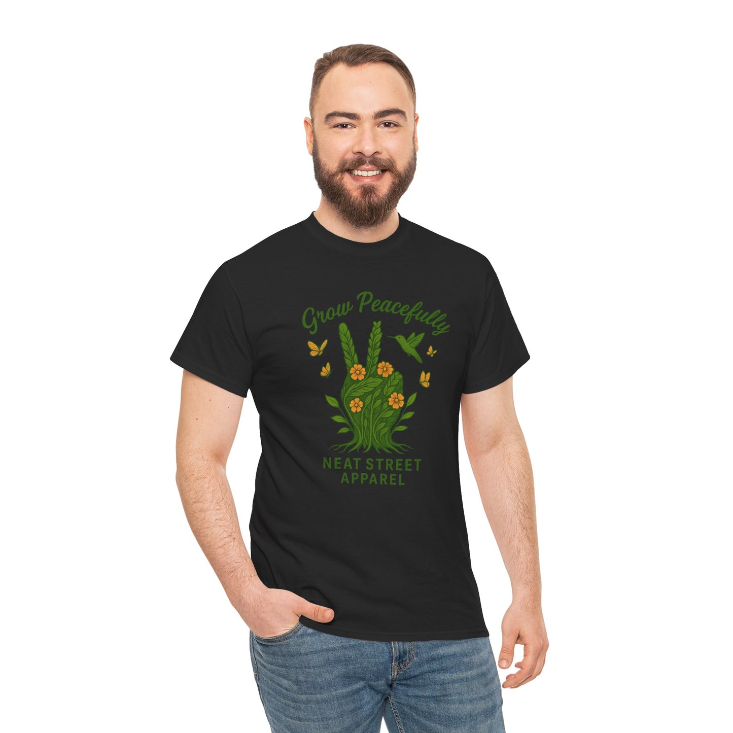 Grow Peacefully Unisex Heavy Cotton Tee
