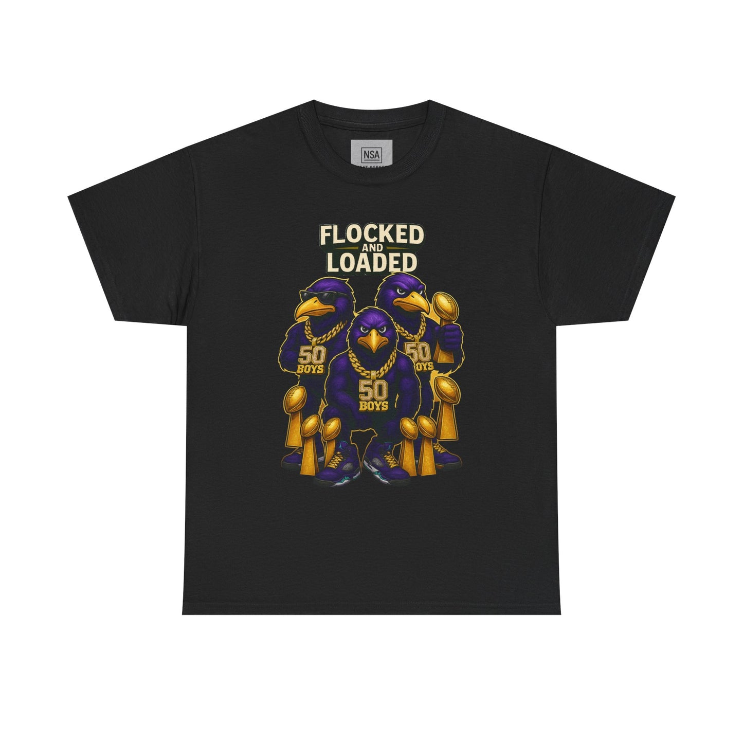 Detroit Ravens Flocked and Loaded Unisex Heavy Cotton Tee