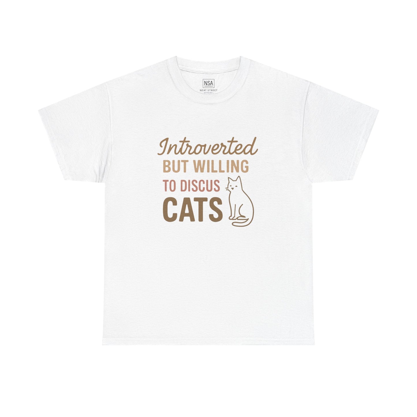 Introverted Cat Lover Tee - Unisex Heavy Cotton Shirt
